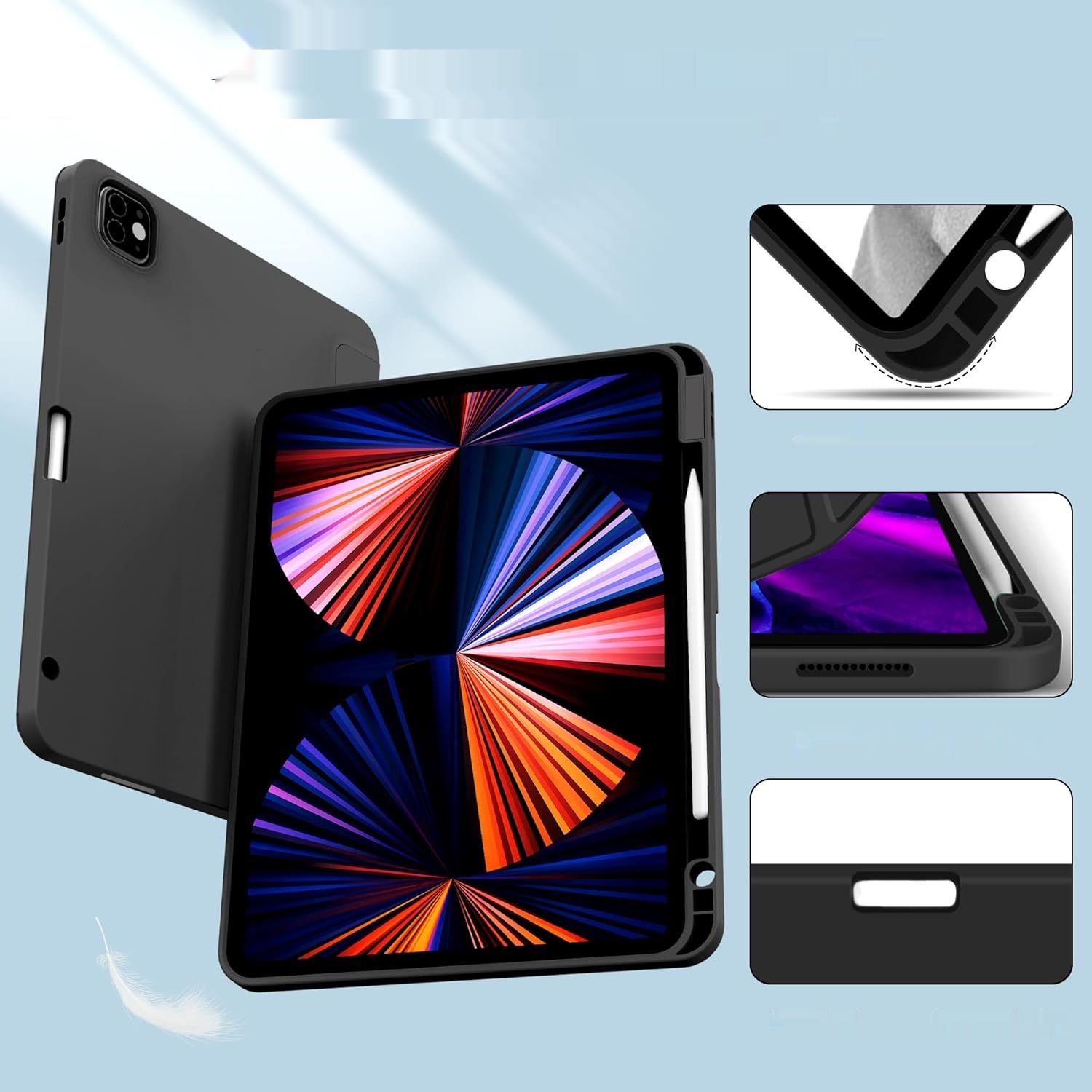 ZOYU etui na iPad Pro 12,9 cala 6./5./4 generacji, czarne