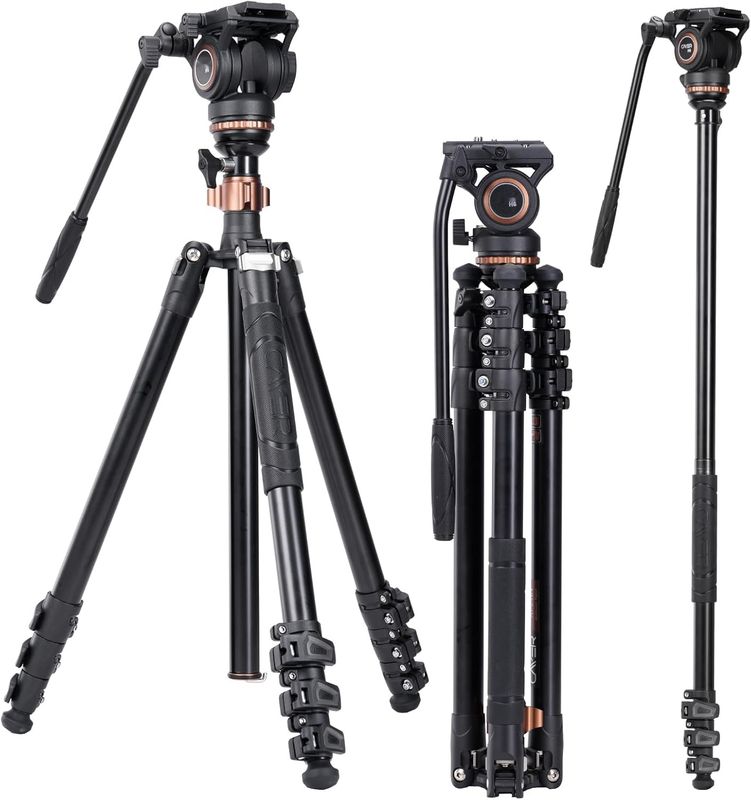 Cayer AF2451 67 calowy aluminiowy statyw z głowicą olejową i monopodem.