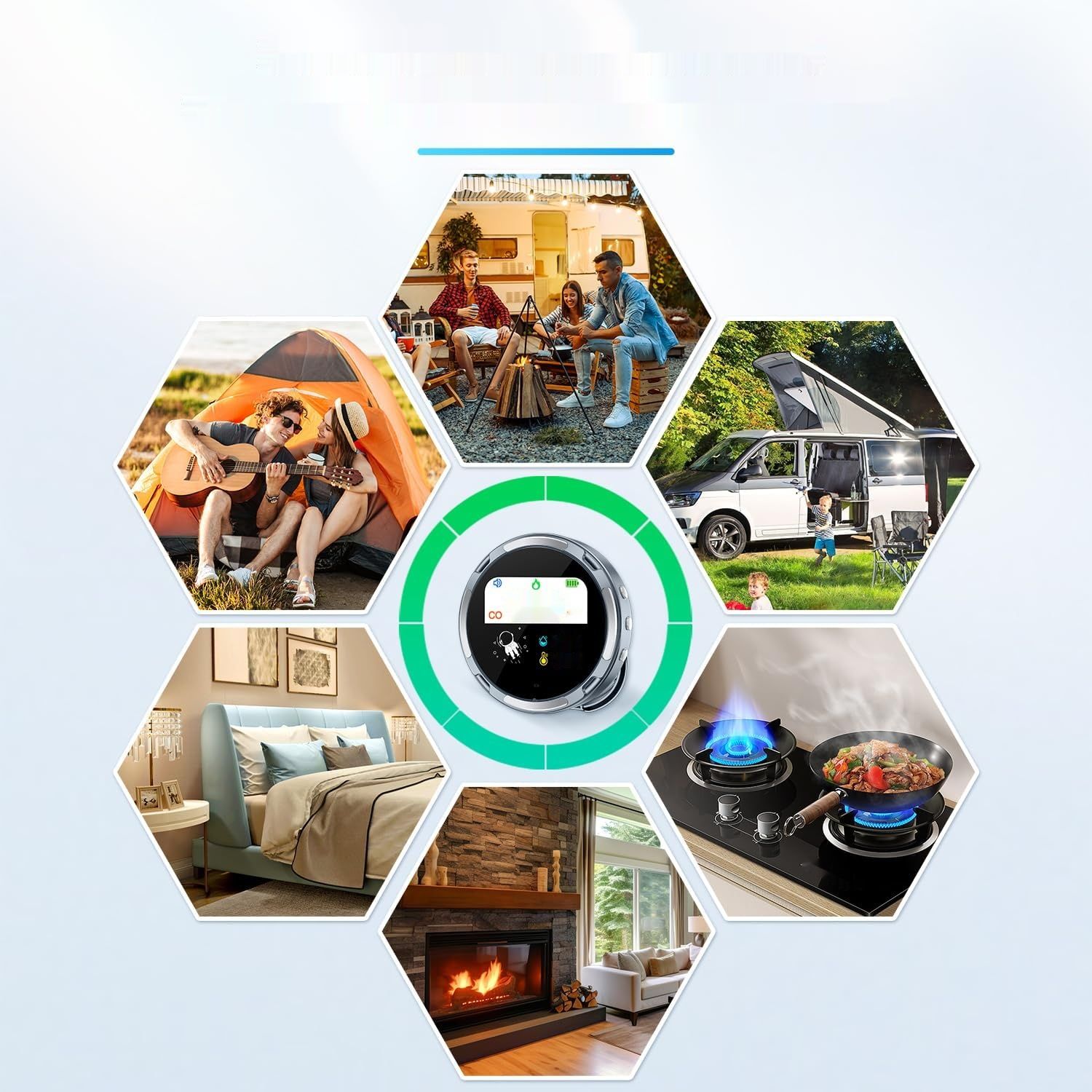 Gedsffati Przenośny czujnik CO detektor czadu, pomarańczowy