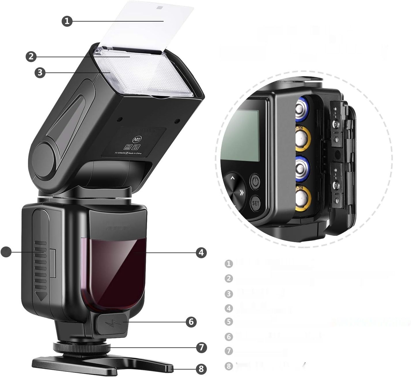 Neewer NW-670 TTL Flash Speedlite z wyświetlaczem LCD dla Canon DSLR