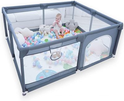 Vterly Kojec dla Dzieci, 150x180x68 cm Plac Zabaw, Szary