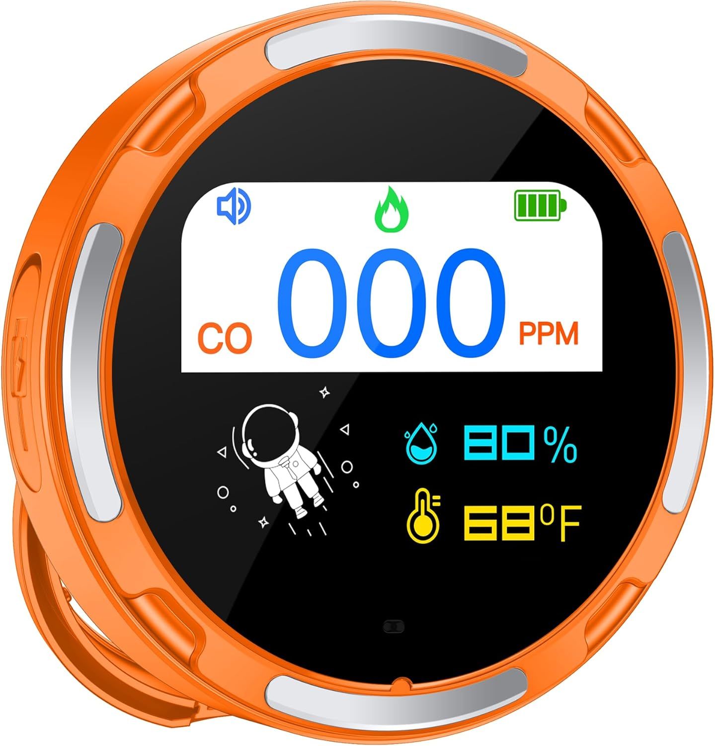 Gedsffati Przenośny czujnik CO detektor czadu, pomarańczowy
