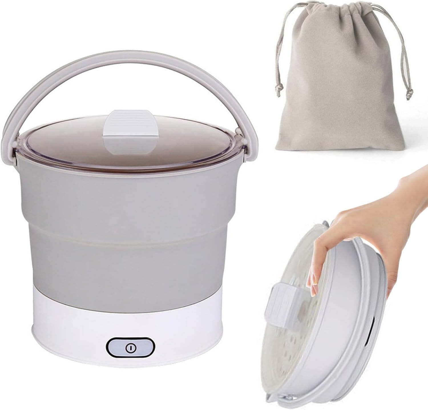 CEIEVER Przenośny Kuchenka Podróżna, Elektryczny Garnek Składany, 1 Litr