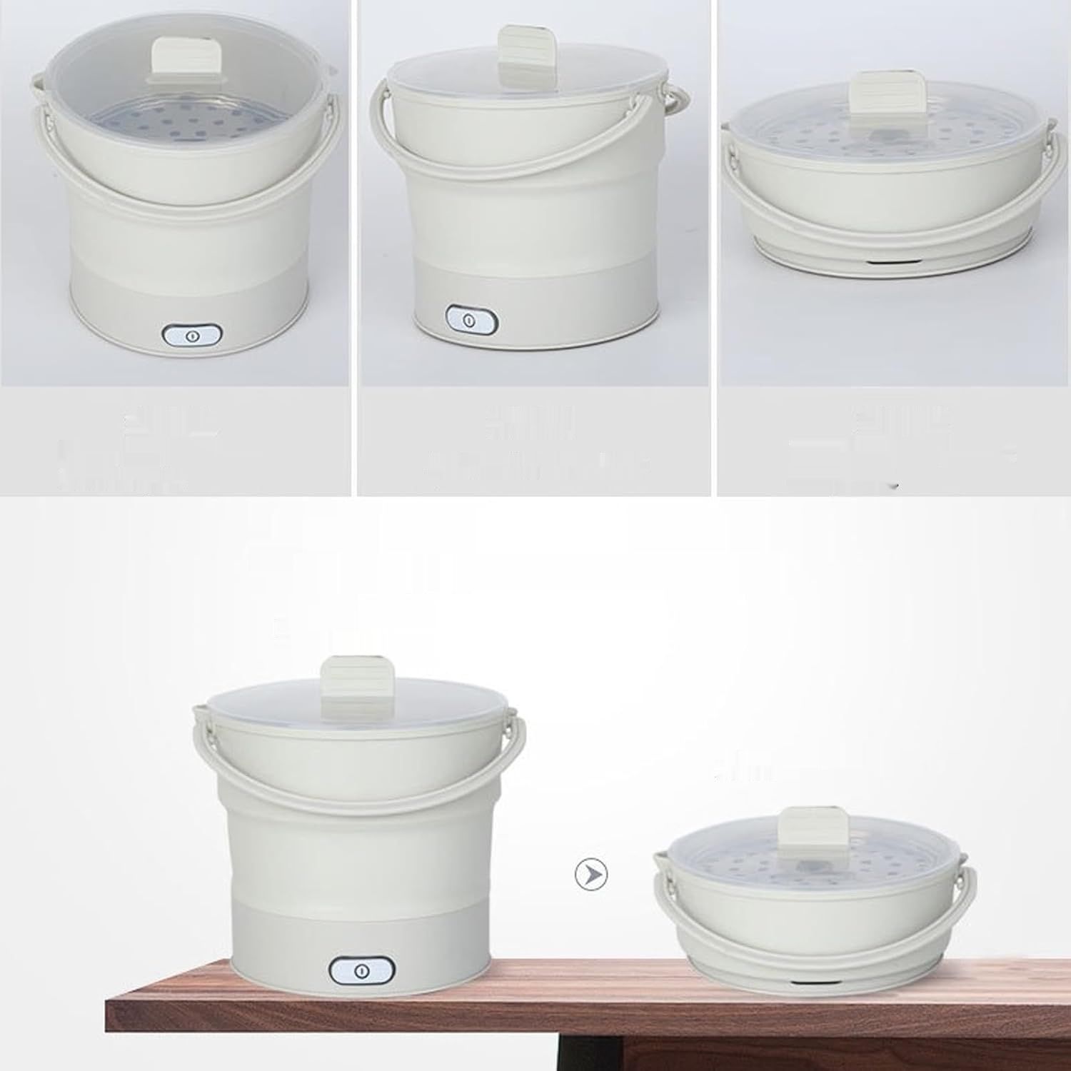 CEIEVER Przenośny Kuchenka Podróżna, Elektryczny Garnek Składany, 1 Litr