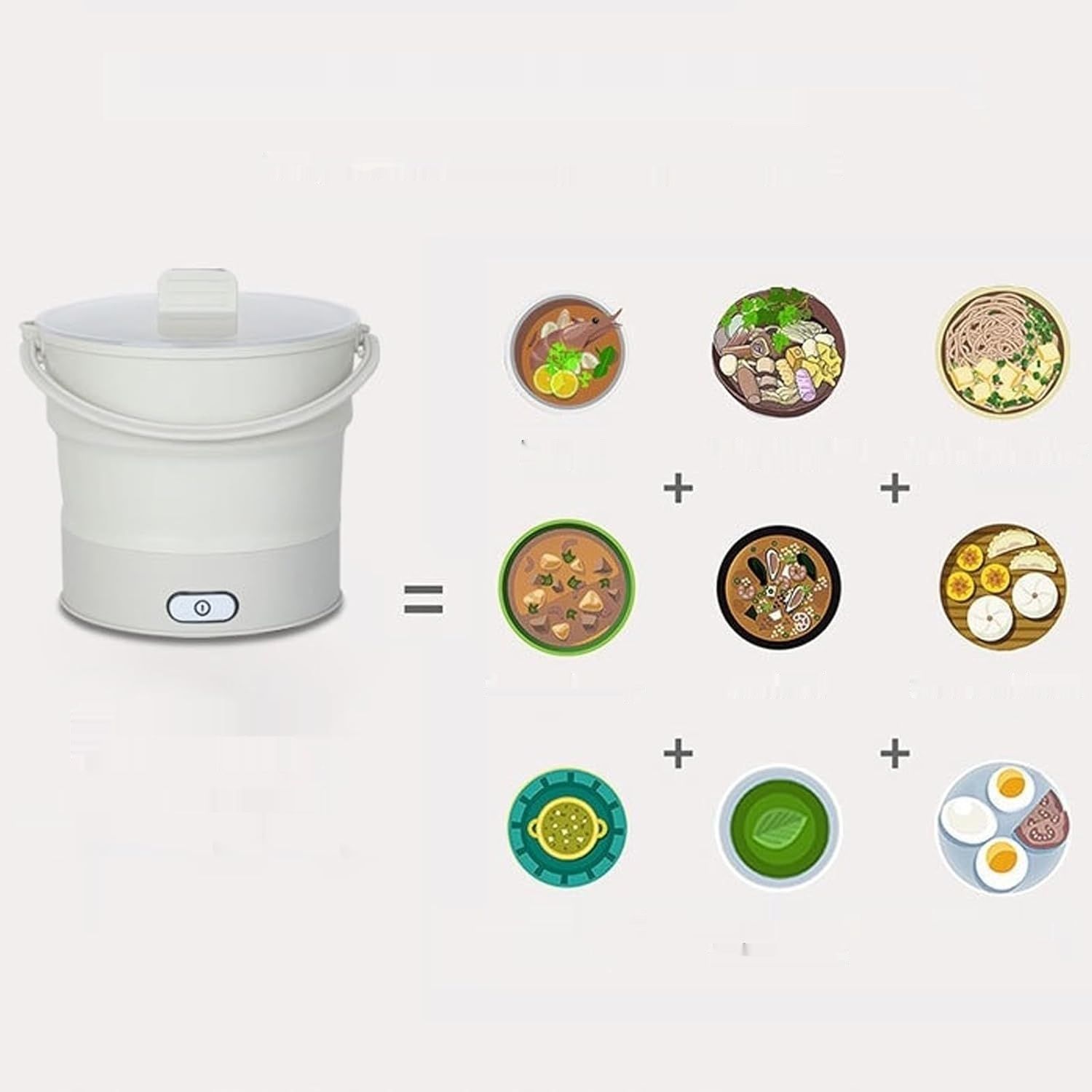 CEIEVER Przenośny Kuchenka Podróżna, Elektryczny Garnek Składany, 1 Litr