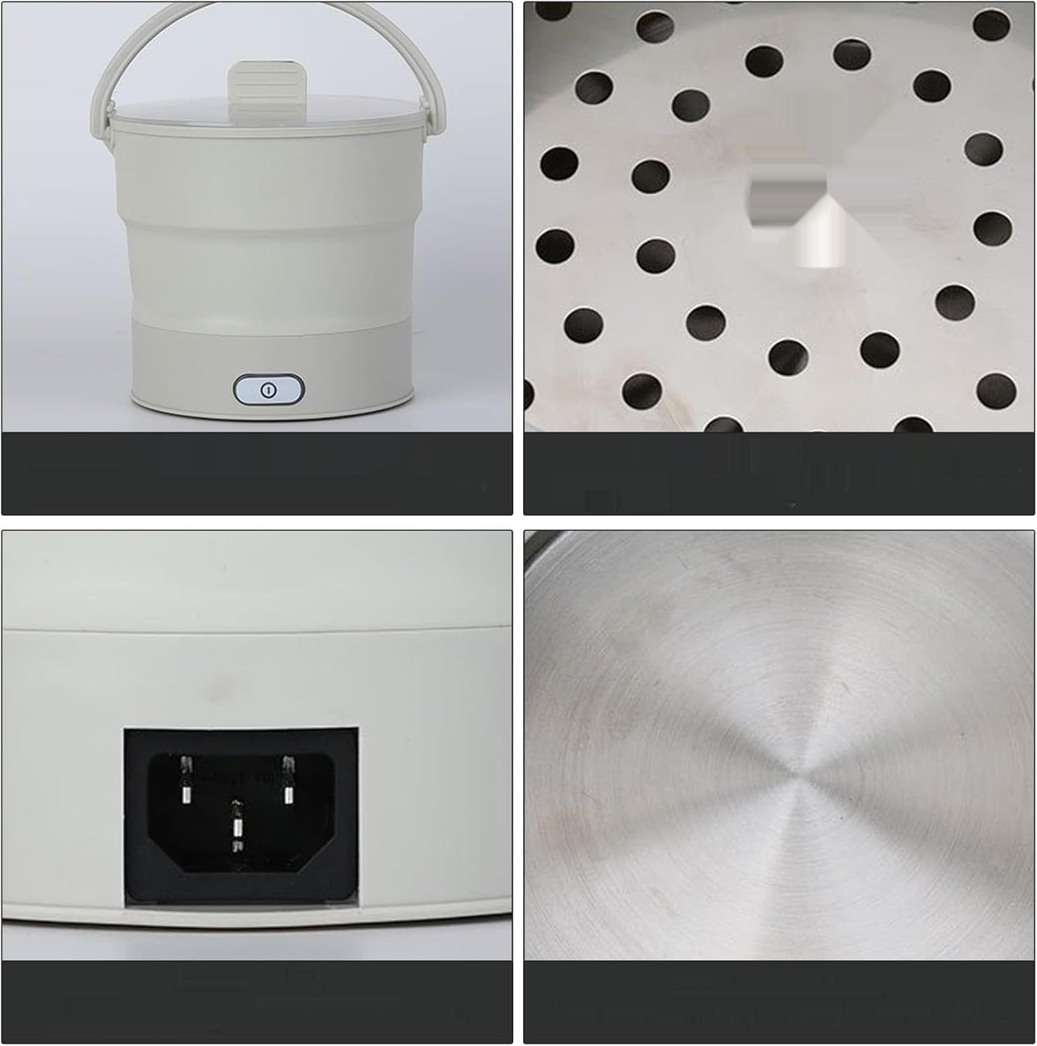 CEIEVER Przenośny Kuchenka Podróżna, Elektryczny Garnek Składany, 1 Litr