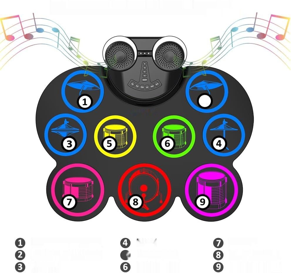 CNAPXAIA Elektroniczny Zestaw Perkusyjny, 9 Padów Silikonowych E Drum