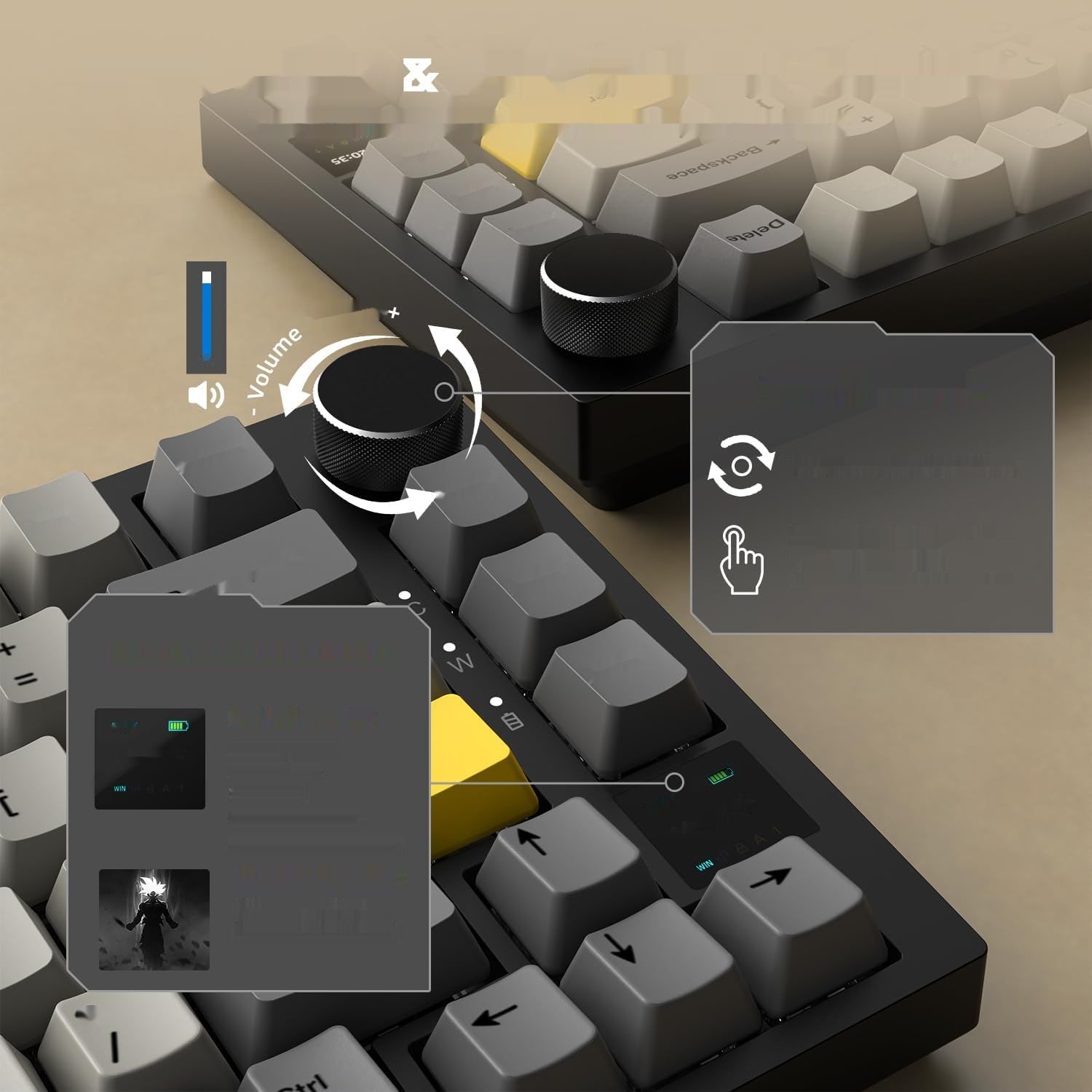 YINDIAO AK820 PRO Klawiatura Mechaniczna z Wyświetlaczem Smart TFT