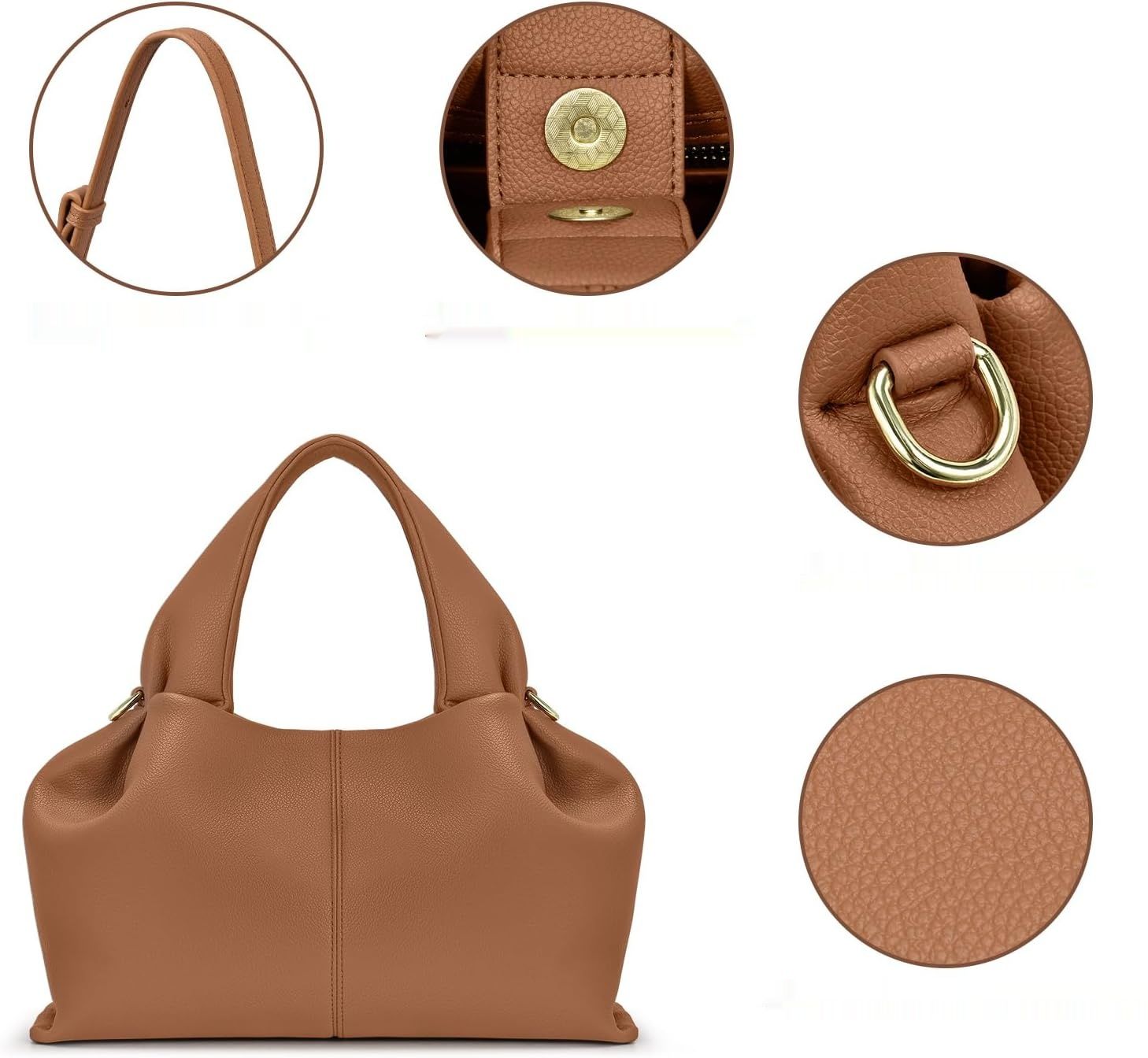 Oscaurt Torebka Damska PU Skórzana Torebka brązowy