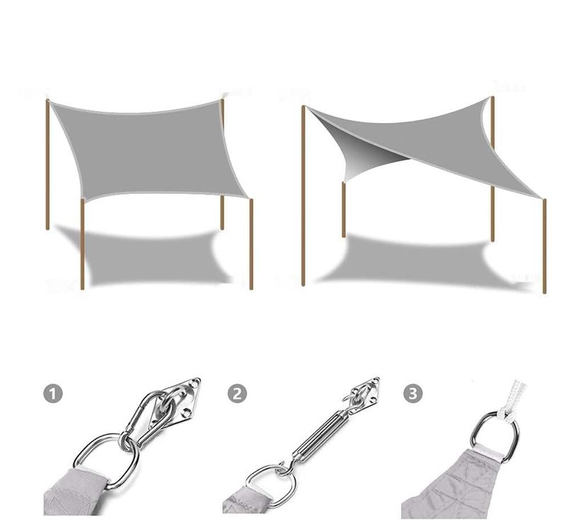 Zewnętrzna Markiza, Dripex 3 x 3 m Prostokątny Żagiel Cieniujący