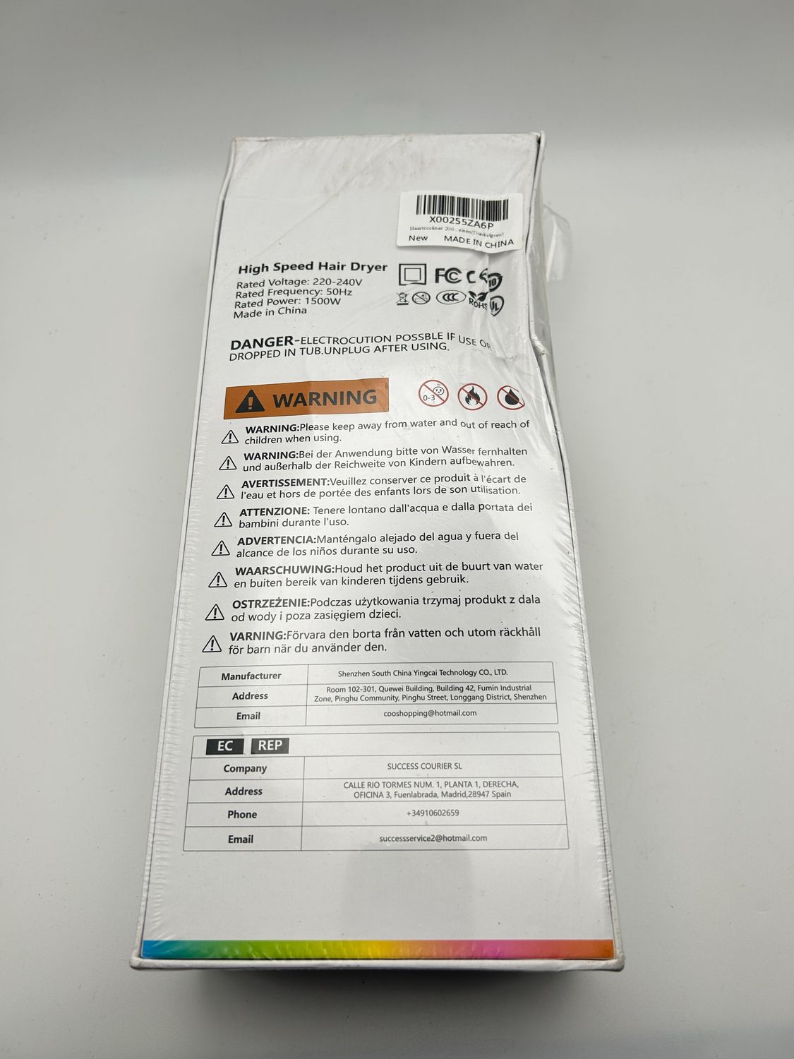 Profesjonalna Suszarka do Włosów z Plazmą 400 Milionów (Ciemnoszary)