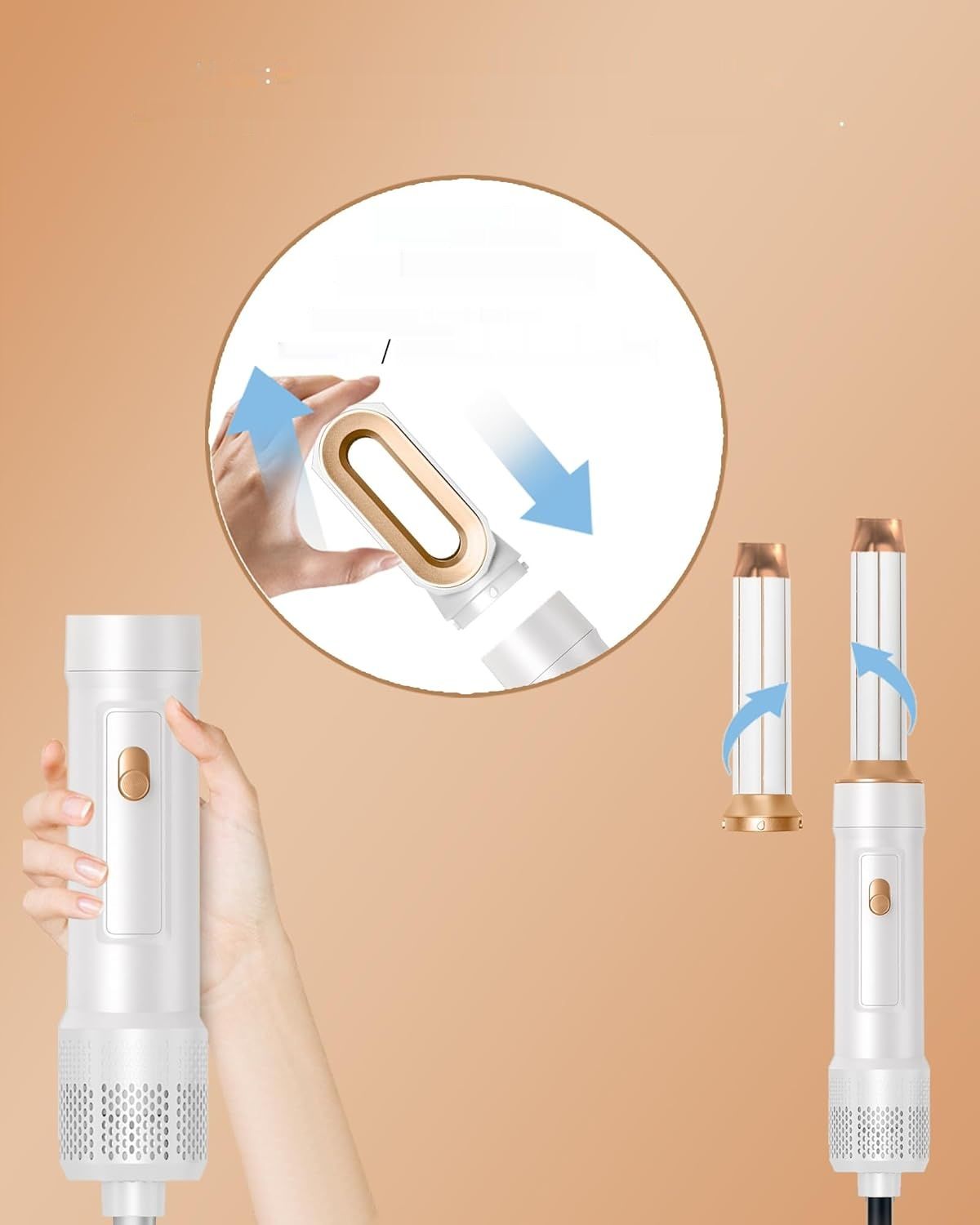 Suszarko-lokówka UKLISS 1000W Szczotka powietrzna (biała)