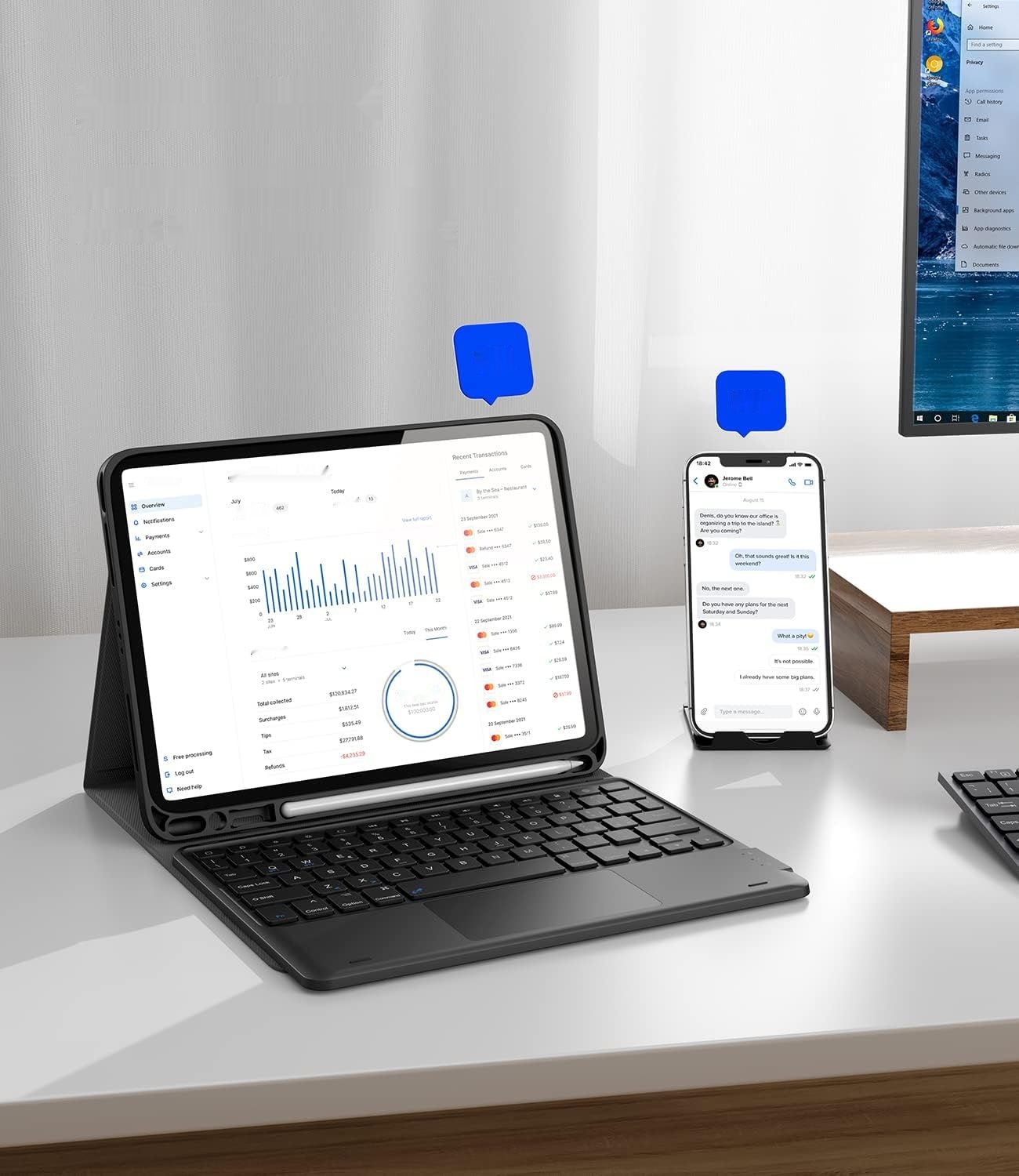 Earto iPad Air 11 Klawiatura, Klawiatura do iPad Pro 11 z touchpadem.