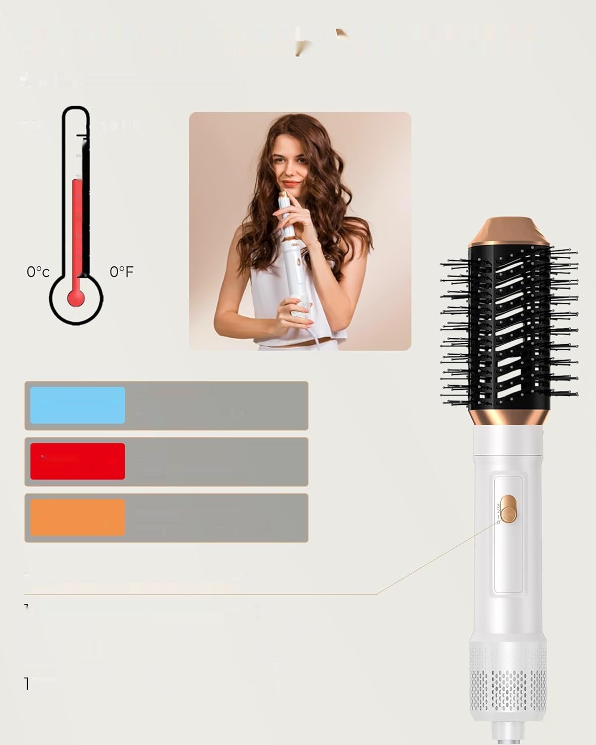 Suszarko-lokówka UKLISS 1000W Szczotka powietrzna (biała)