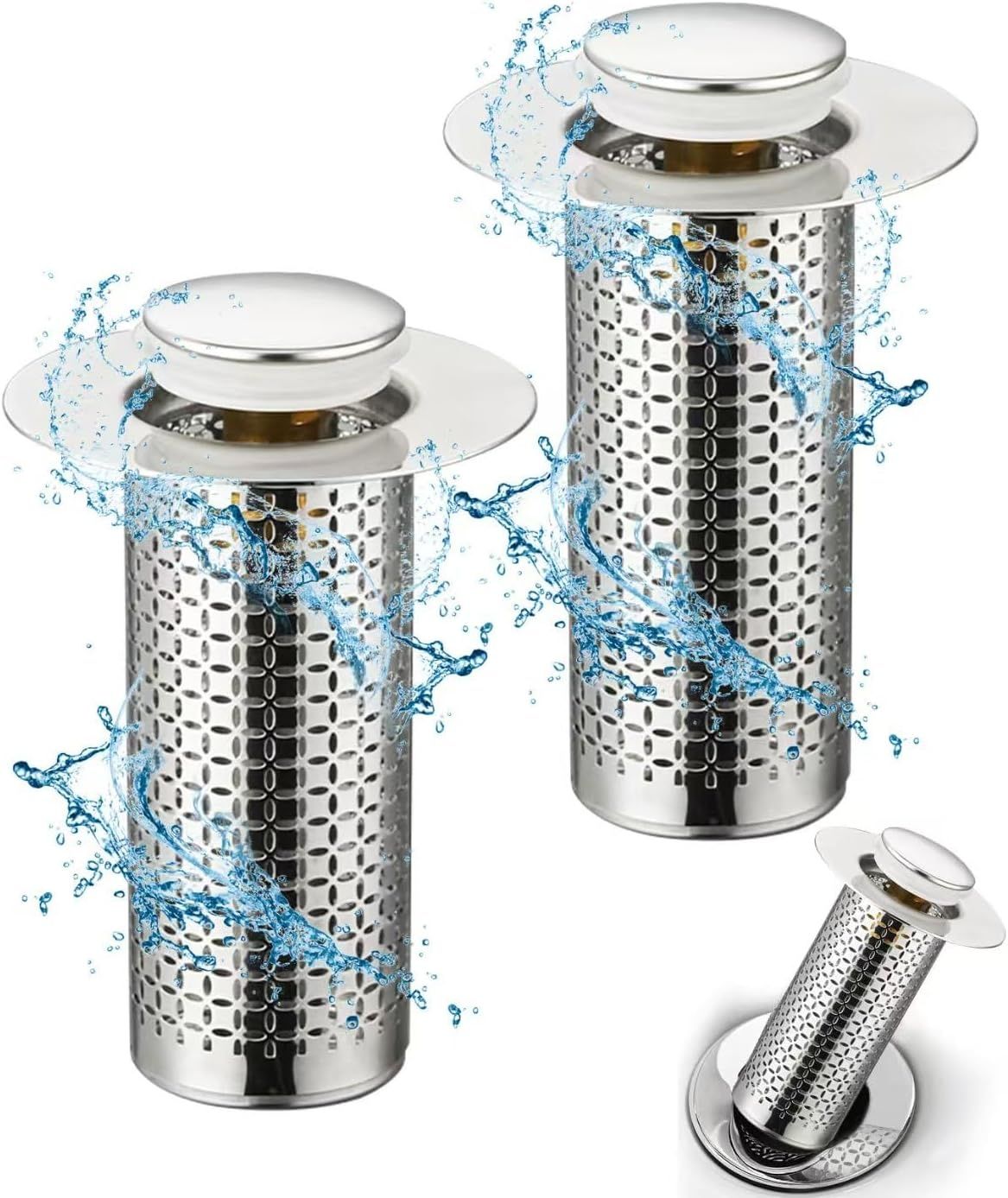 2 sztuki sitka do odpływu ze stali nierdzewnej, uniwersalne sitko pop-up