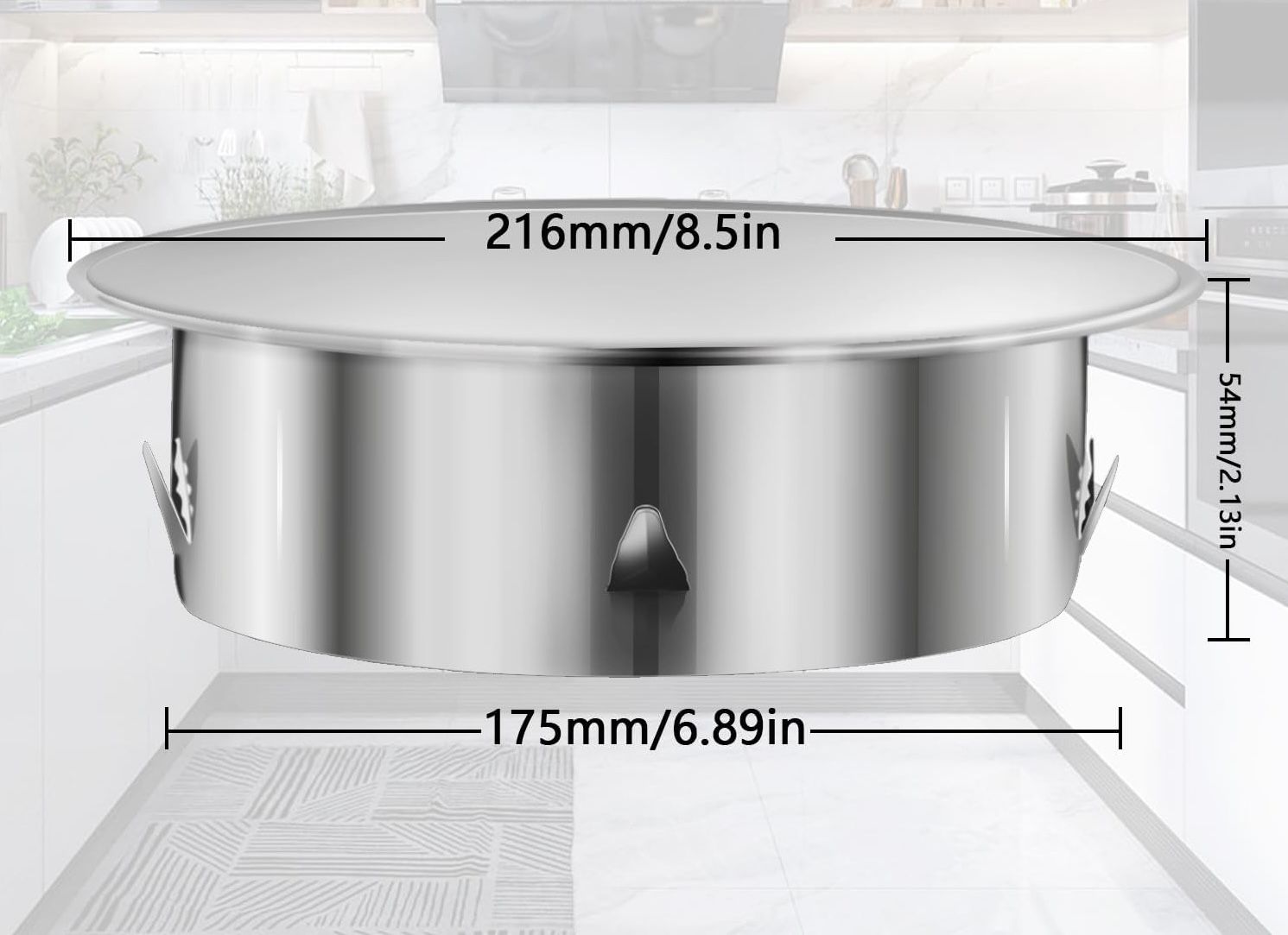 Osłona rury pieca 180 mm, pokrywa komina ze stali nierdzewnej.