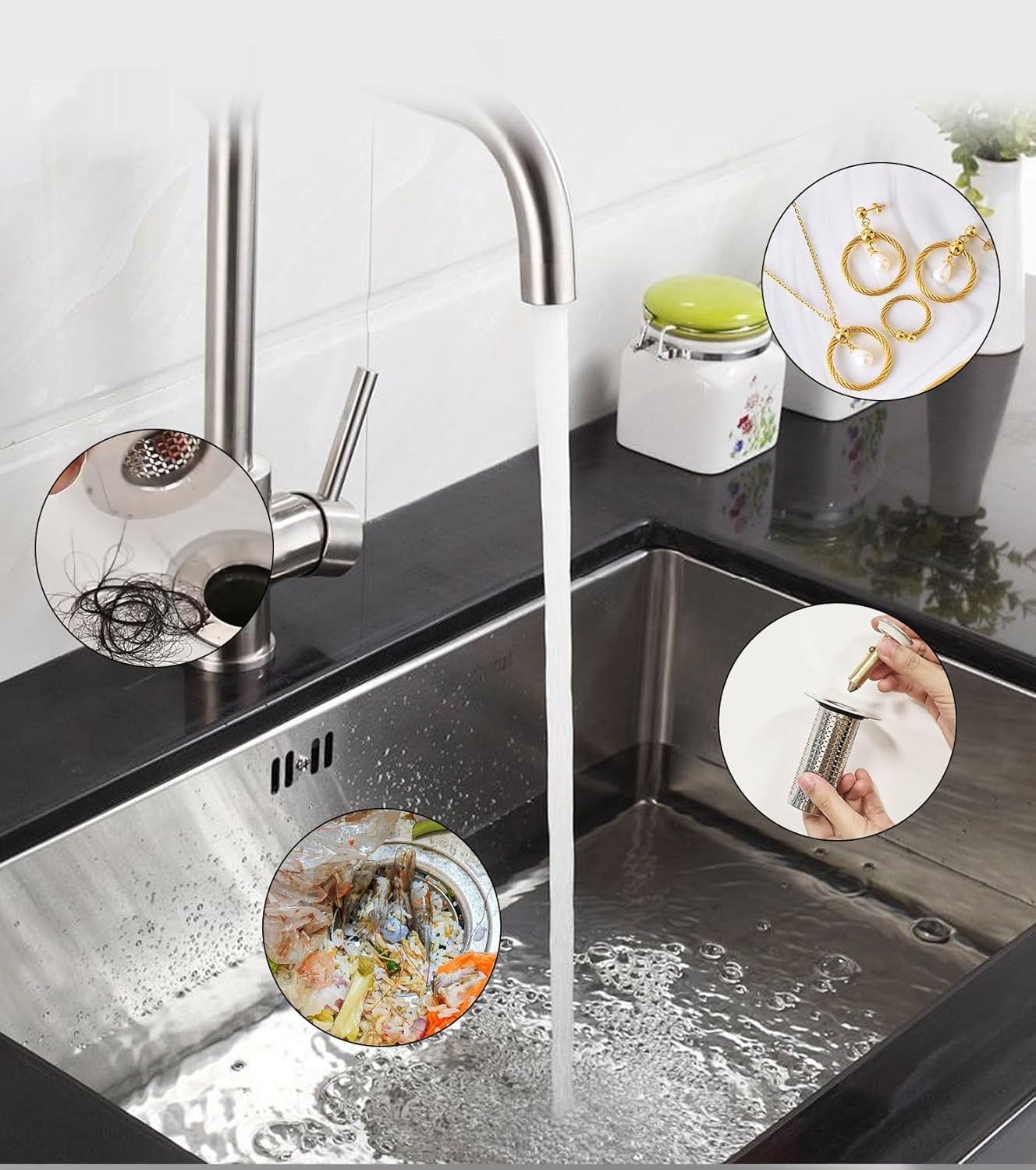 2 sztuki sitka do odpływu ze stali nierdzewnej, uniwersalne sitko pop-up