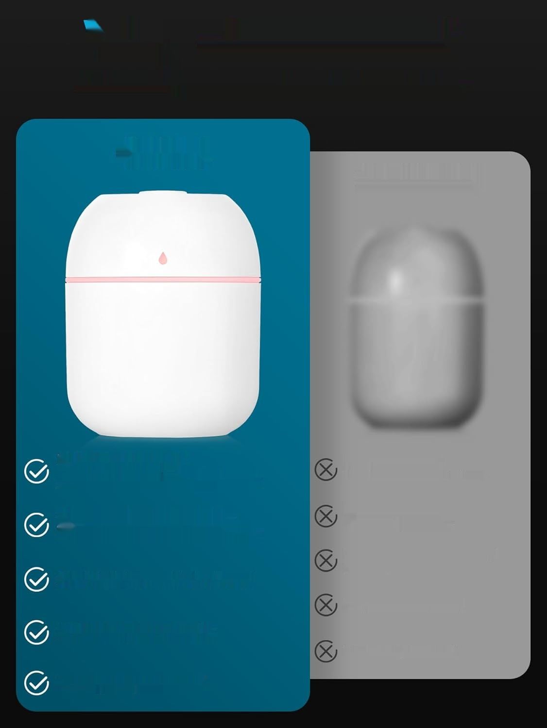 NIUAWASA Mini Nawilżacz - 220ml USB z Zimną Mgłą Dyfuzor