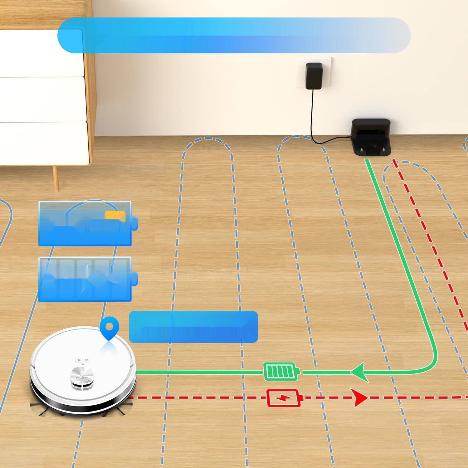 Tikom L9000 Odkurzacz Robot z funkcją mopowania, nawigacja LiDAR
