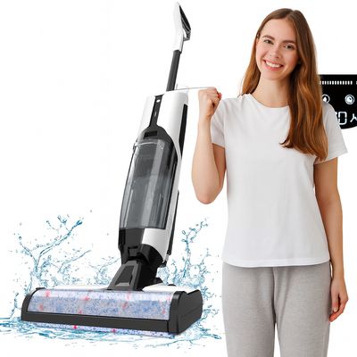 SUNSMAI Odkurzacz z Mopem, Bezprzewodowy Odkurzacz z Systemem Samooczyszczania