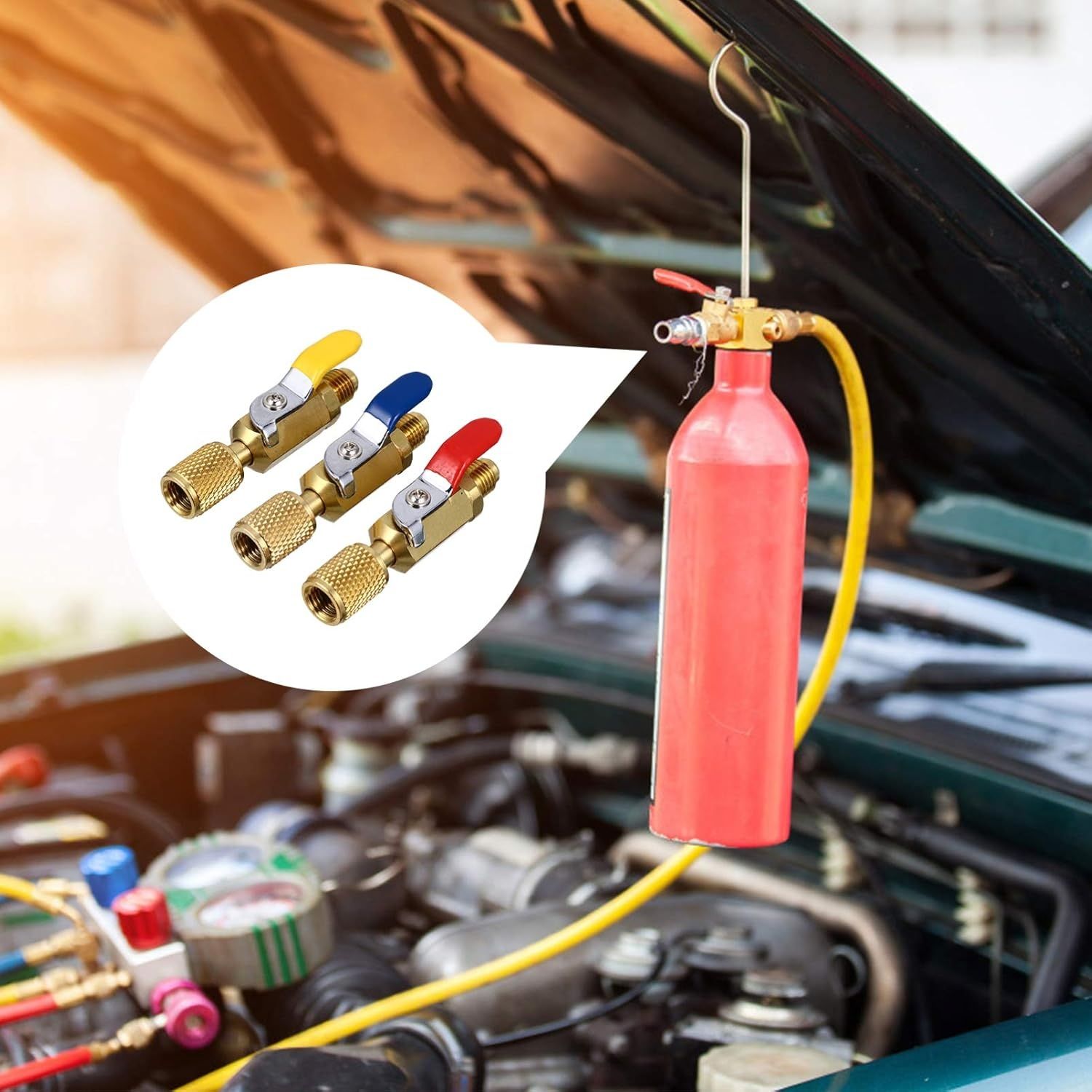 FAVOMOTO 3 Sztuki Zawory Klimatyzacji Zawór Włącz-Wyłącz Do Chłodzenia AC