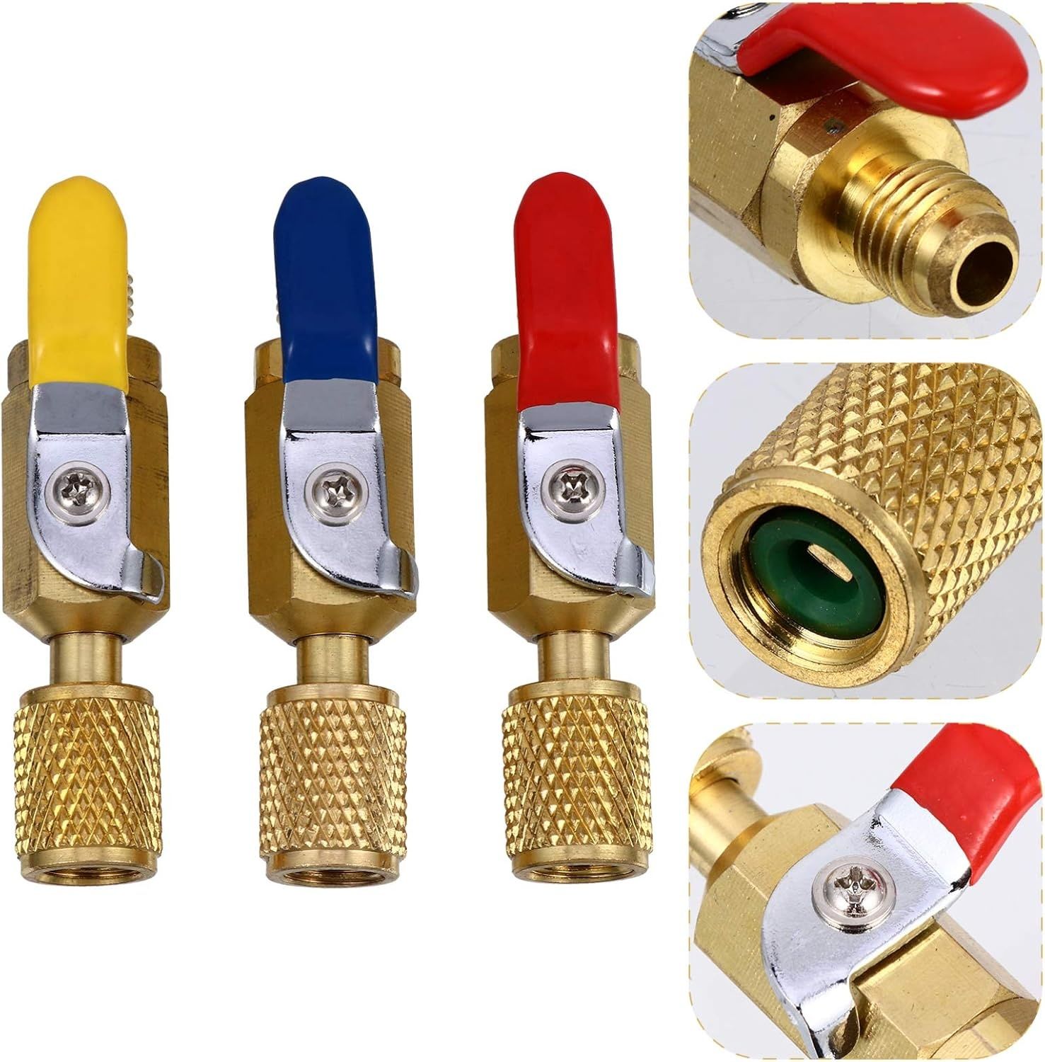 FAVOMOTO 3 Sztuki Zawory Klimatyzacji Zawór Włącz-Wyłącz Do Chłodzenia AC