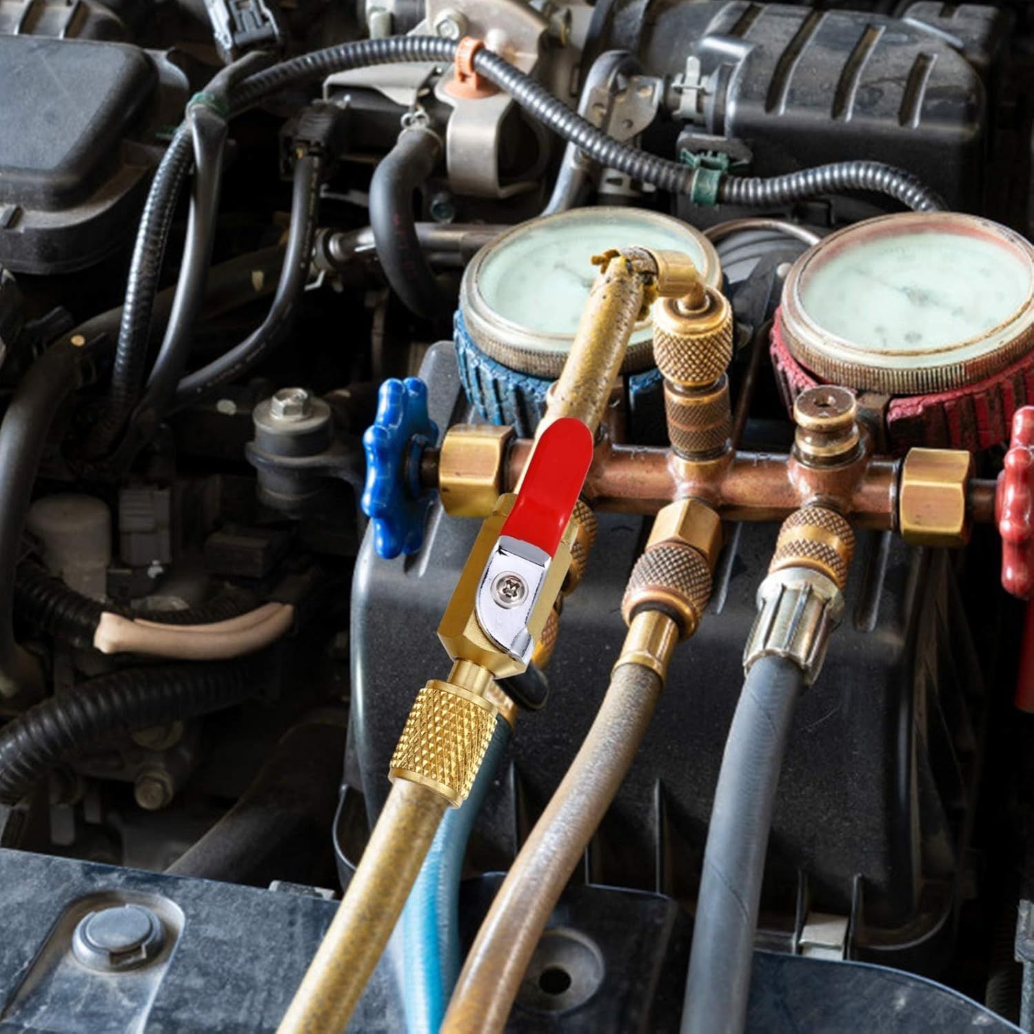 FAVOMOTO 3 Sztuki Zawory Klimatyzacji Zawór Włącz-Wyłącz Do Chłodzenia AC