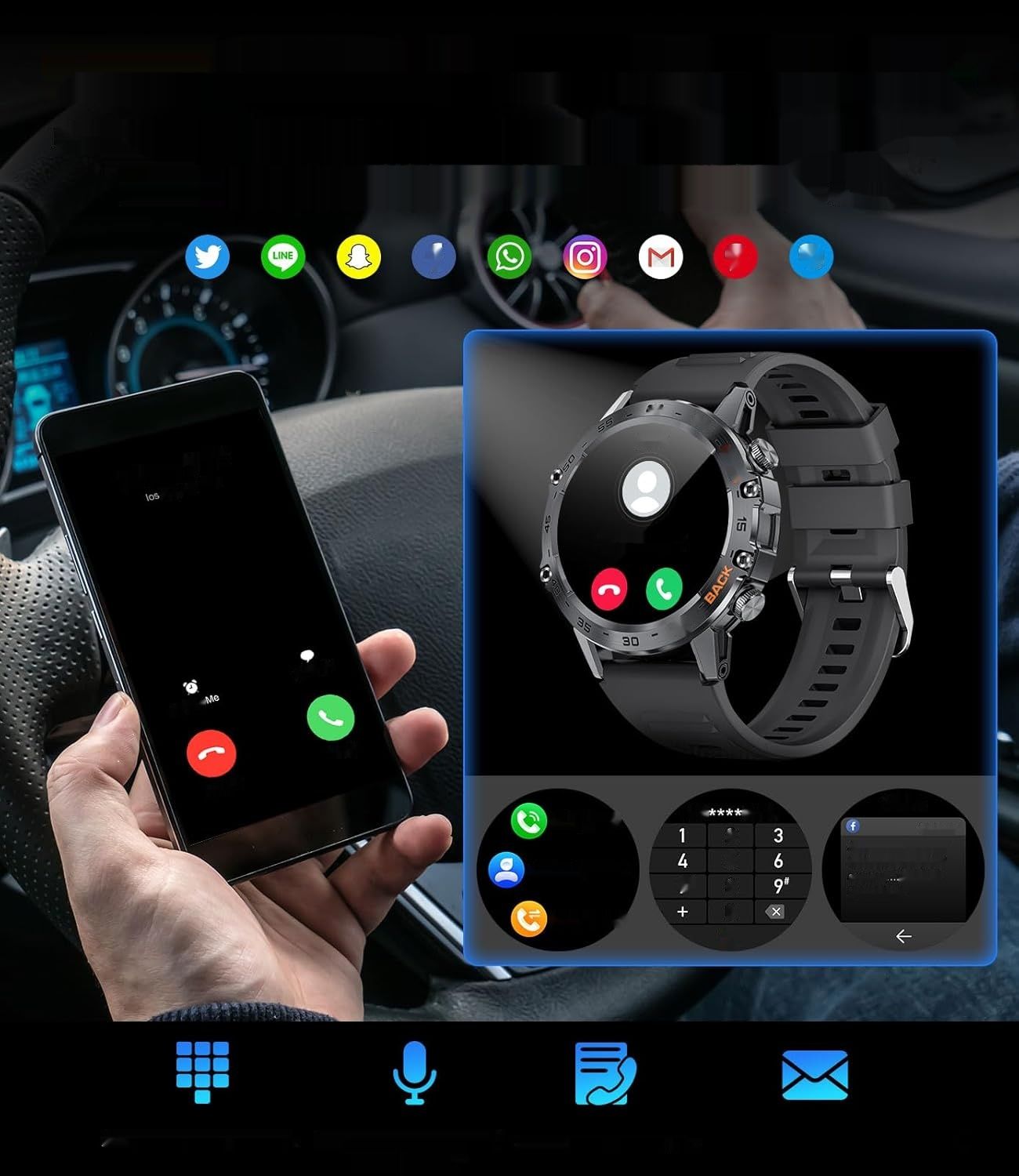 Męski Smartwatch LIGE