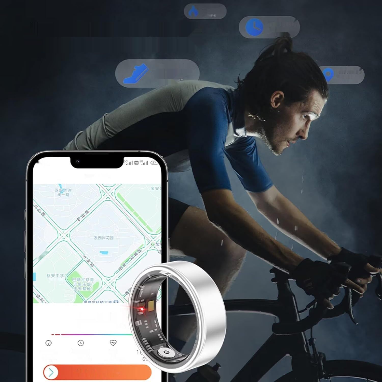 Smart Ring Android iOS Tracker Fitness Pierścień