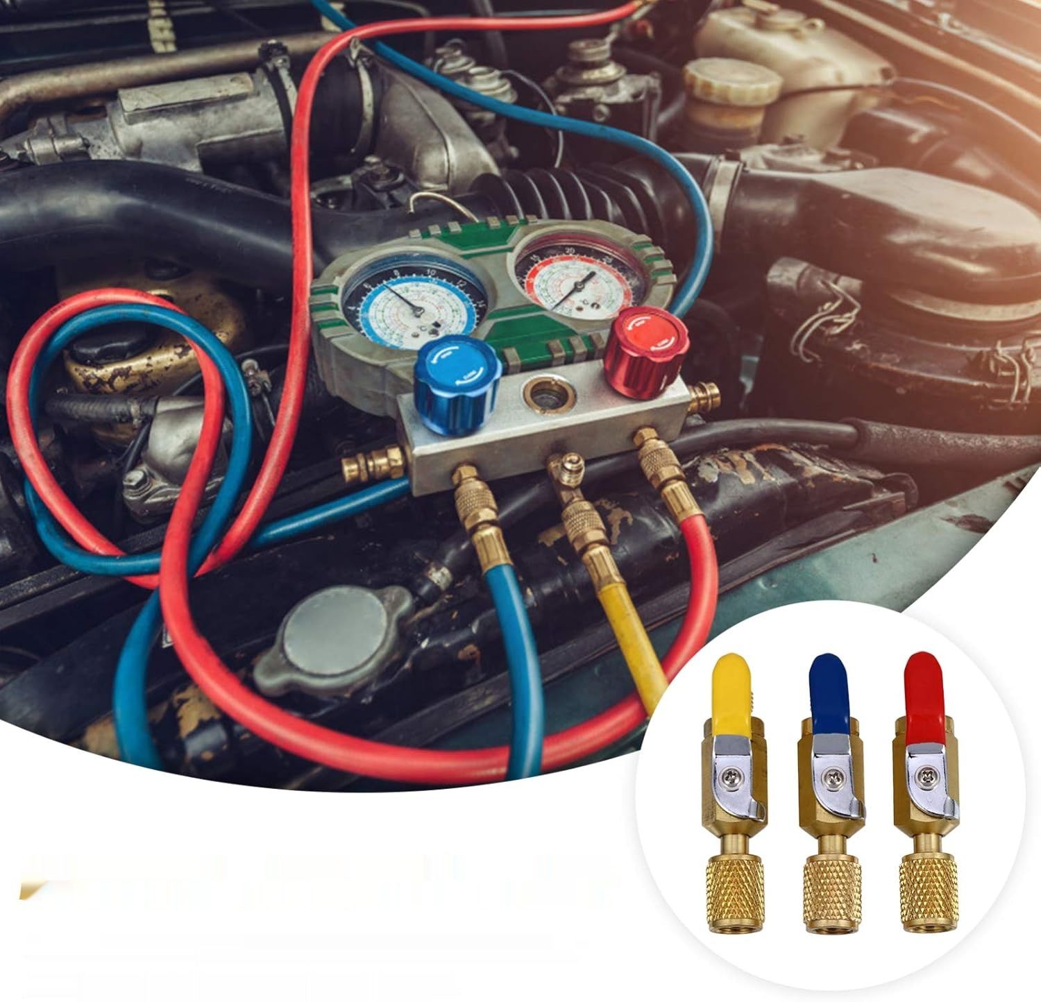 FAVOMOTO 3 Sztuki Zawory Klimatyzacji Zawór Włącz-Wyłącz Do Chłodzenia AC