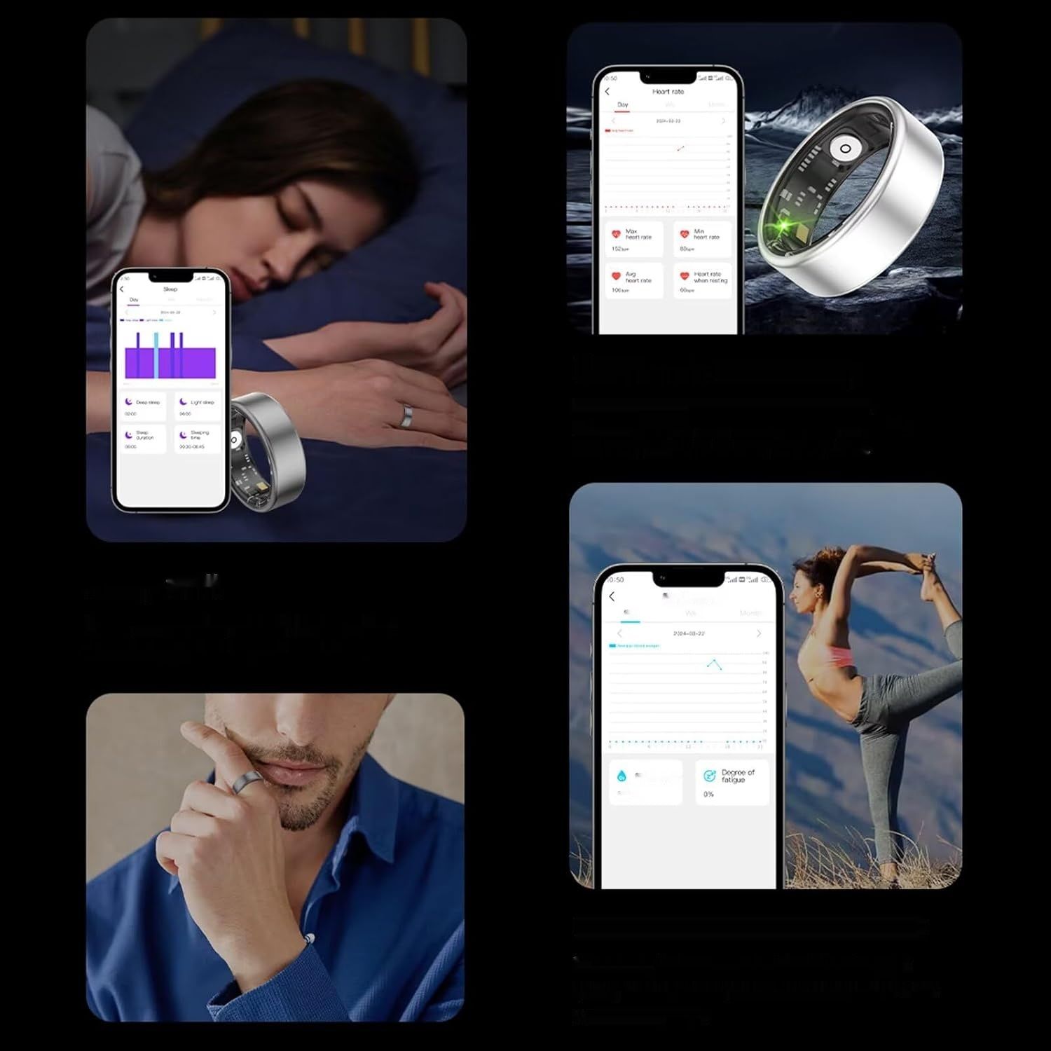 Smart Ring Android iOS Tracker Fitness Pierścień