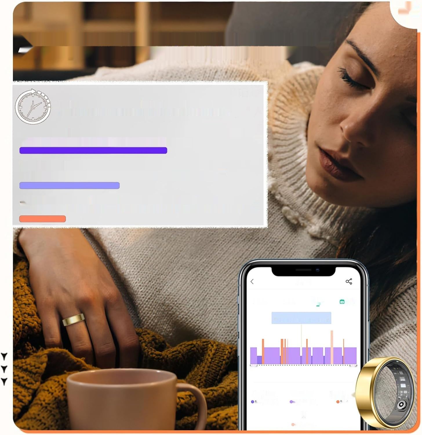 Pierścień Smart dla Mężczyzn i Kobiet z funkcjami monitorowania kondycji.