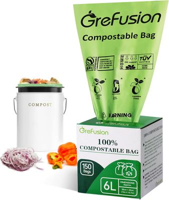 GreFusion Kompostowalne Worki na Śmieci 6 litrów x 150 sztuk