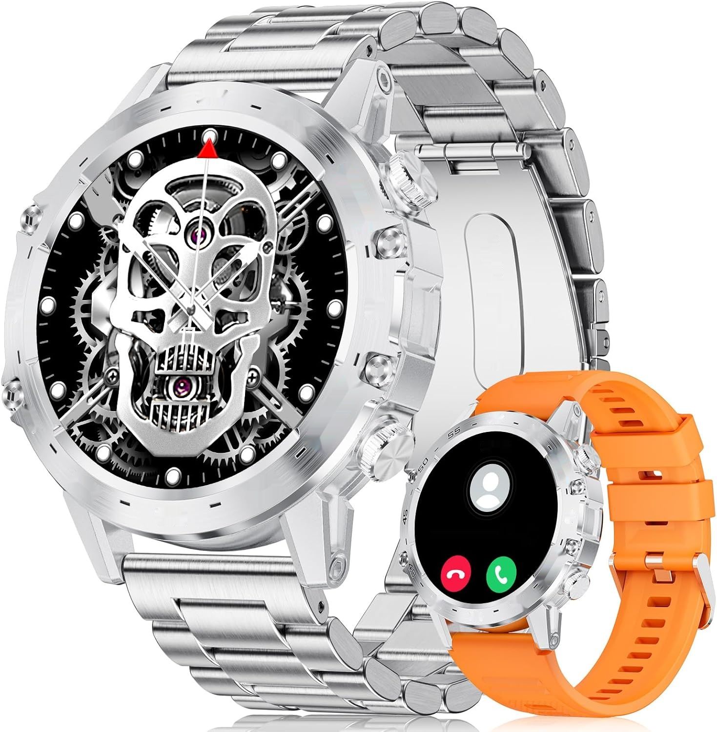 LIGE Smartwatch męski 1,39 cala, wodoszczelność IP67, srebrny