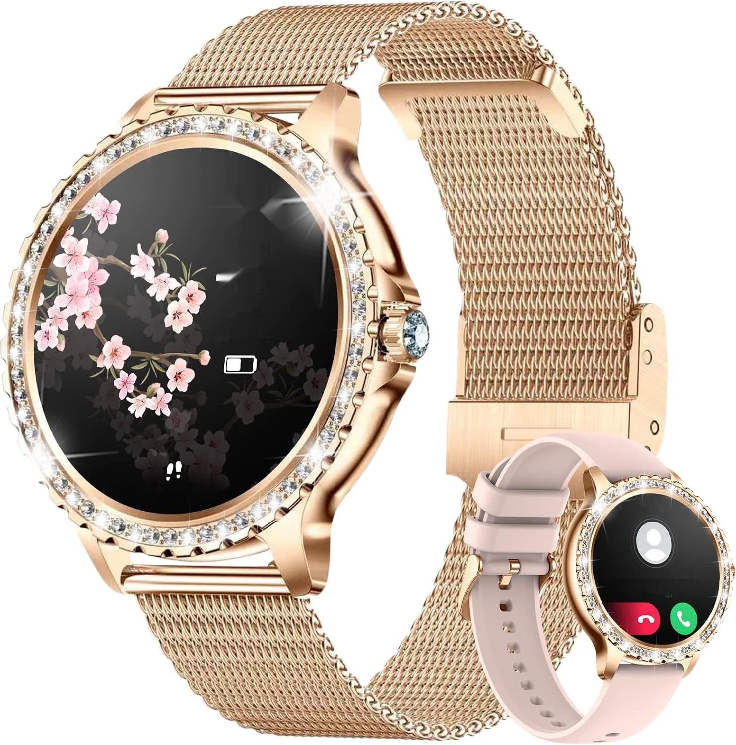 LIGE Damski smartwatch 1,32&quot; Diamond, wodoodporny, 20 trybów sportowych