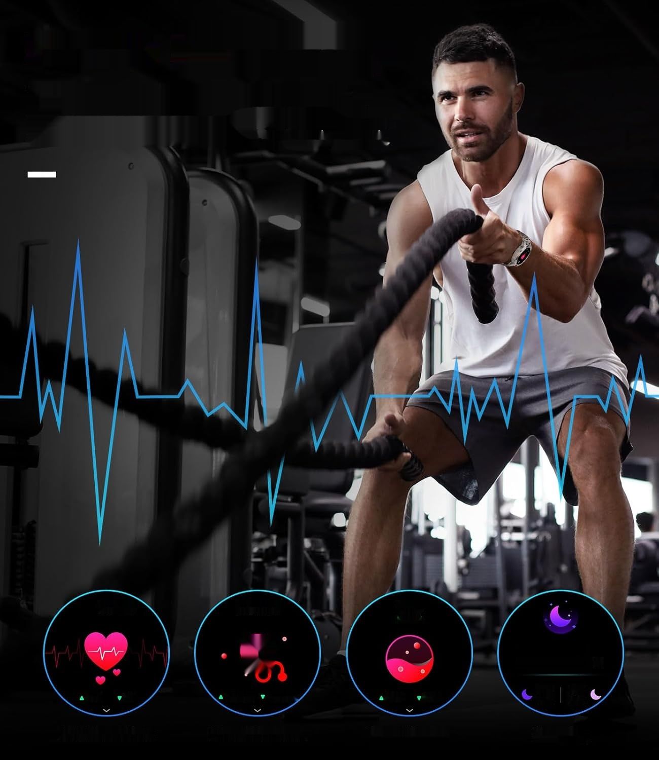 LIGE Smartwatch męski 1,39 cala, wodoszczelność IP67, srebrny