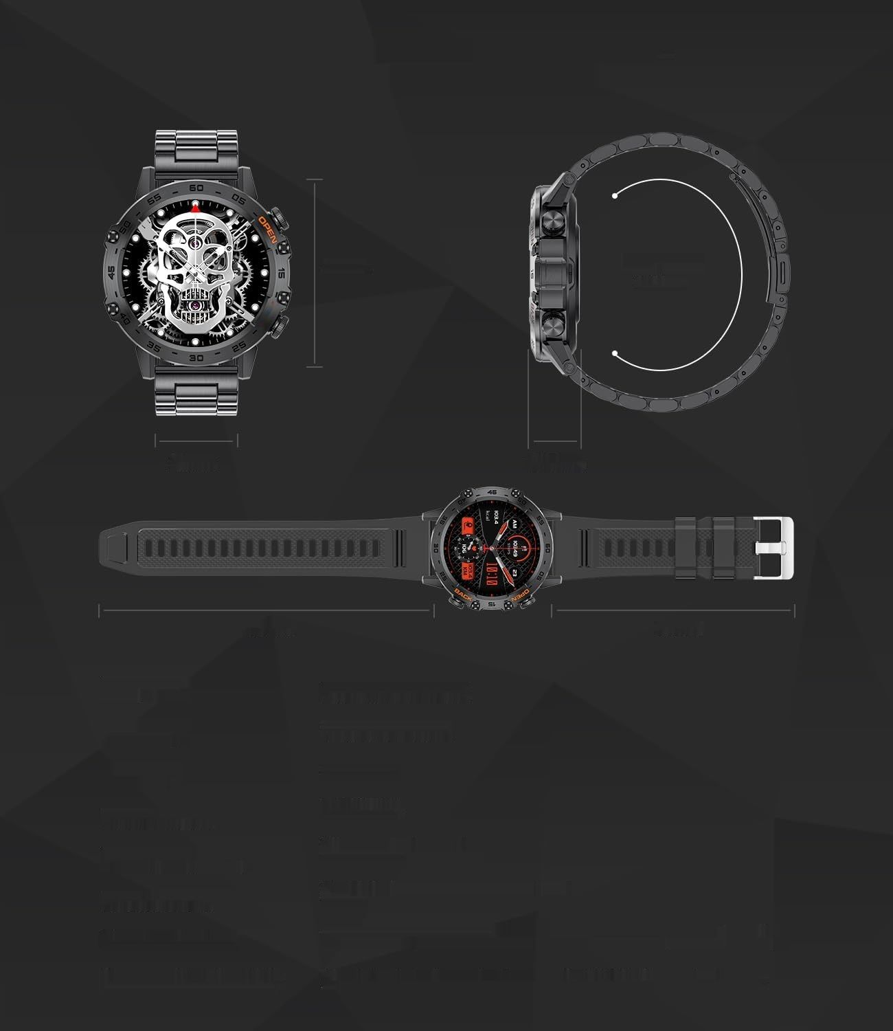 Męski Smartwatch LIGE z funkcją telefonu, 1,39-calowy wojskowy smartwatch.