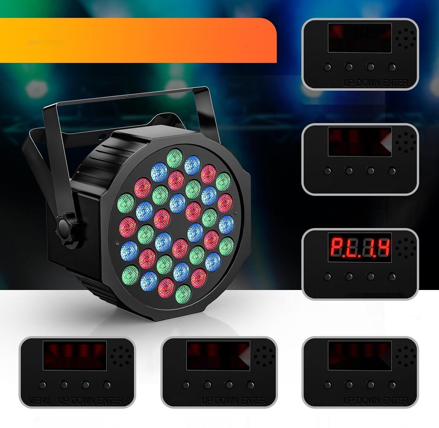 UKing 4PCS RGB Par LED Batterie DMX Bezprzewodowy, Ładowalny 36 LED