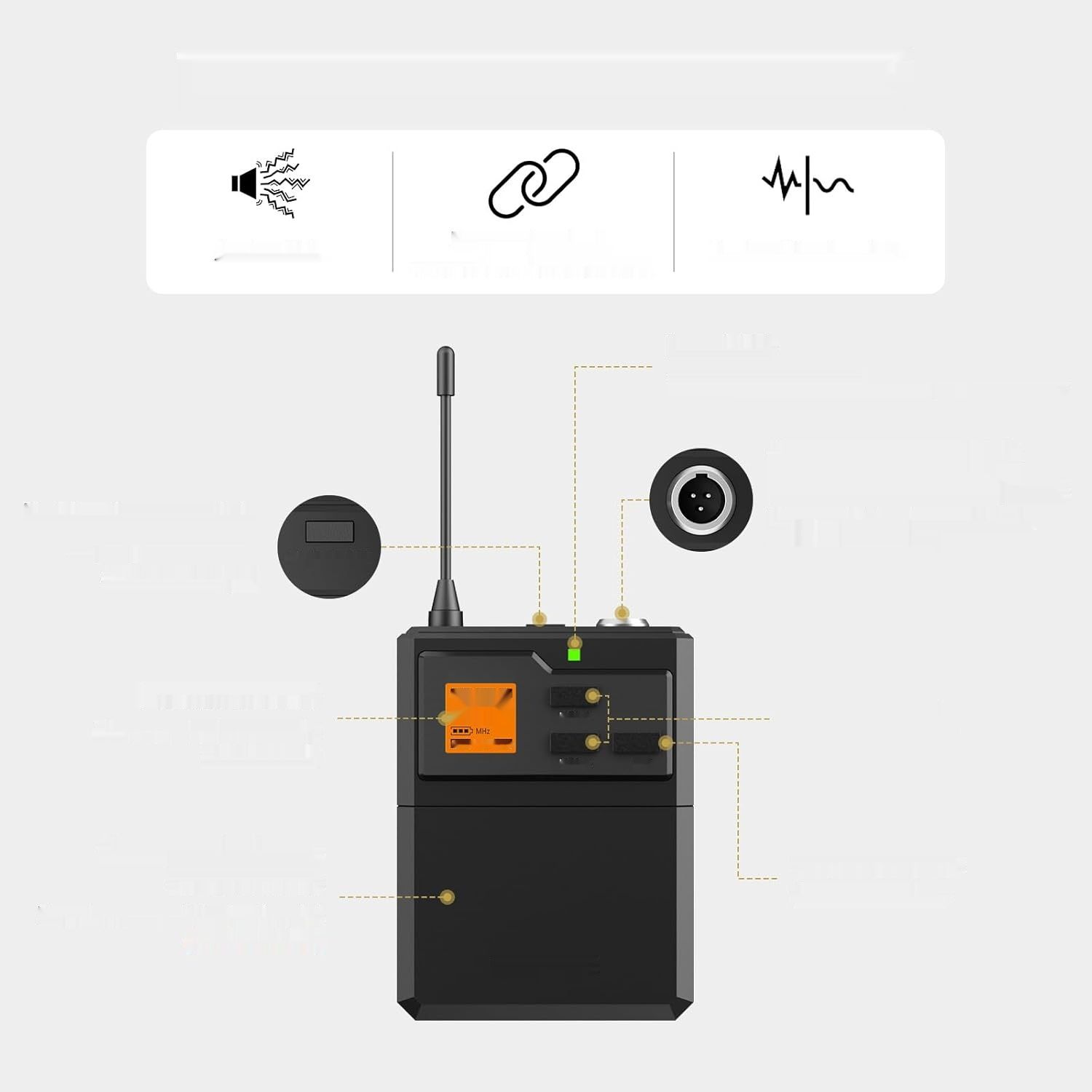 TONOR System mikrofonu bezprzewodowego UHF z podwójnym zestawem słuchawkowym i krawatowym