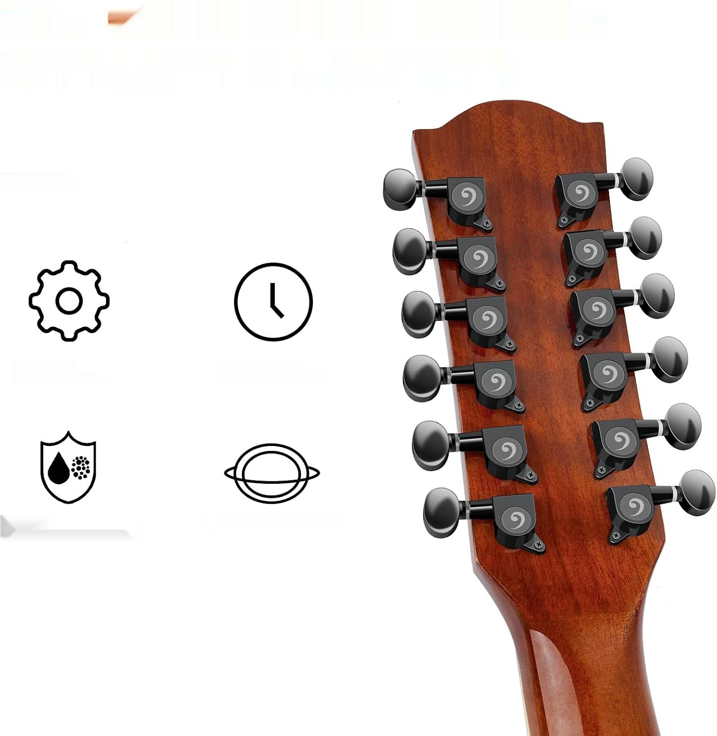 Vangoa Gitara akustyczno-elektryczna Dreadnought Cutaway 12 strun