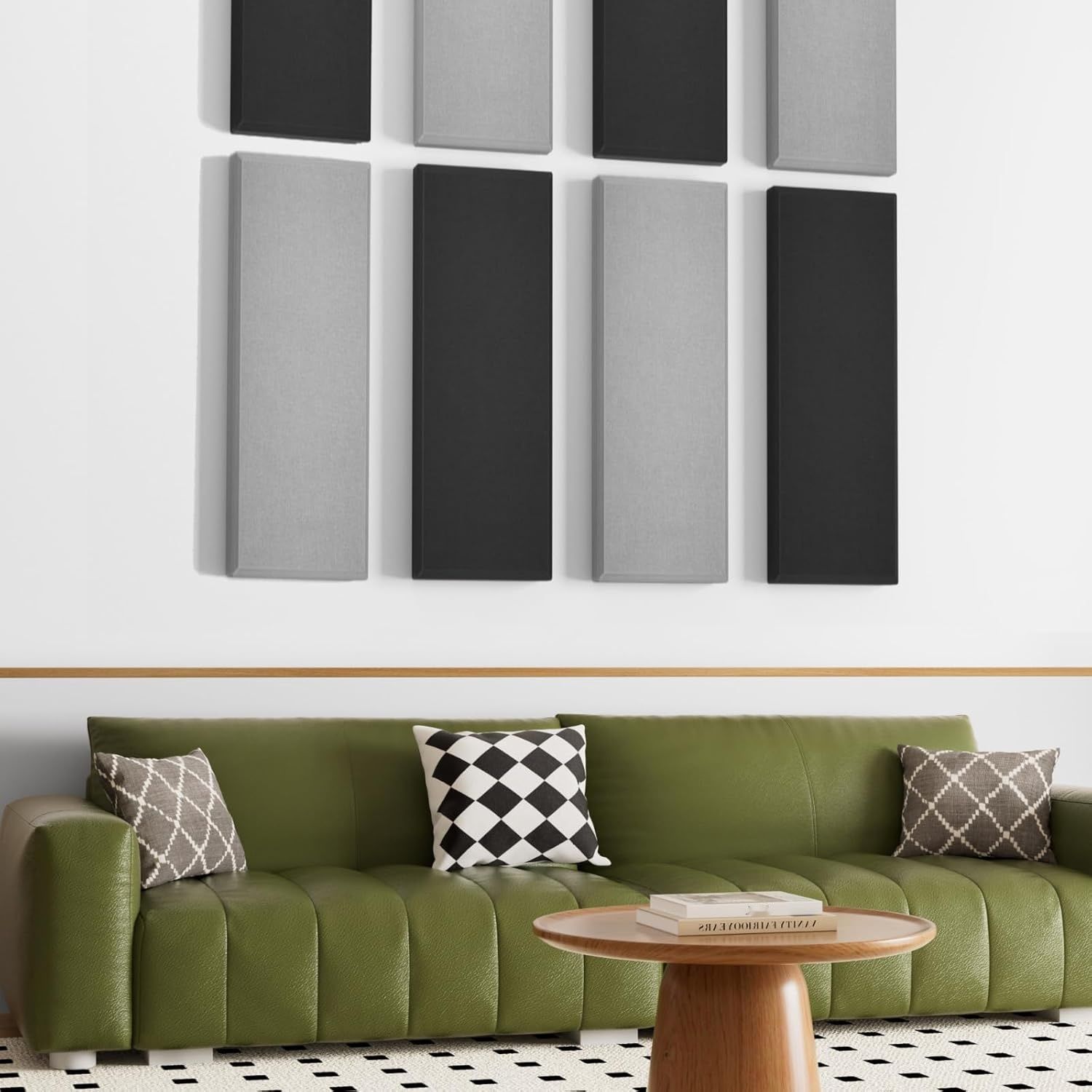 TONOR 4 sztuki duże panele akustyczne, 90 x 30 x 5,2 cm, szare