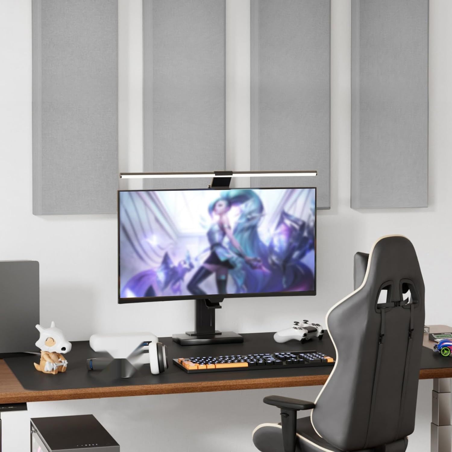 TONOR 4 sztuki duże panele akustyczne, 90 x 30 x 5,2 cm, szare