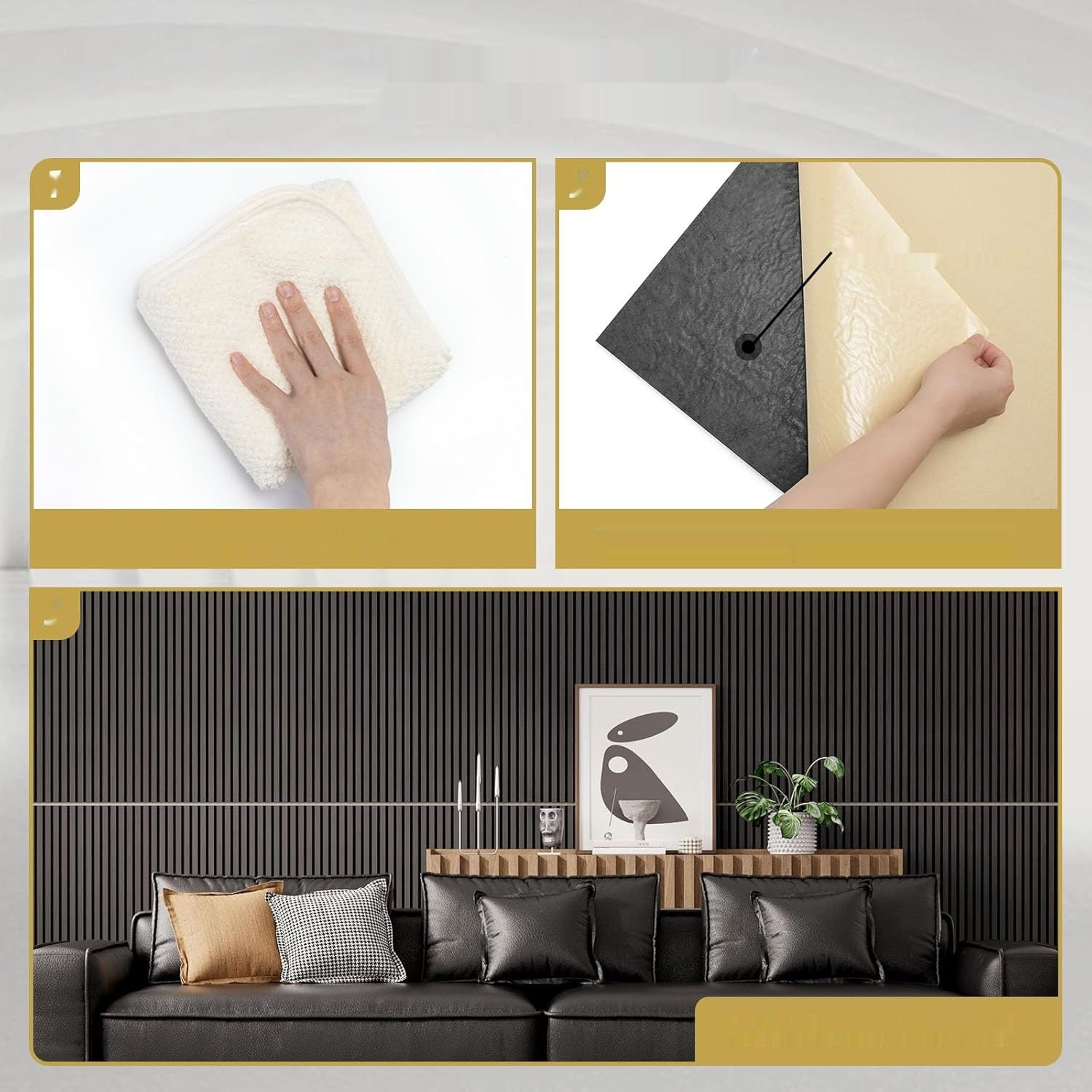 TONOR zestaw 4 paneli dźwiękochłonnych, samoprzylepna płytka ścienna