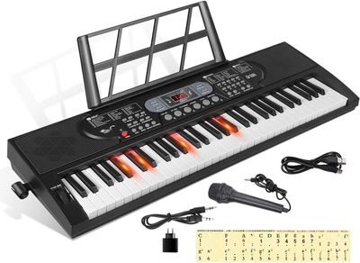 Hricane Keyboard pianina z 61 klawiszami z mikrofonem