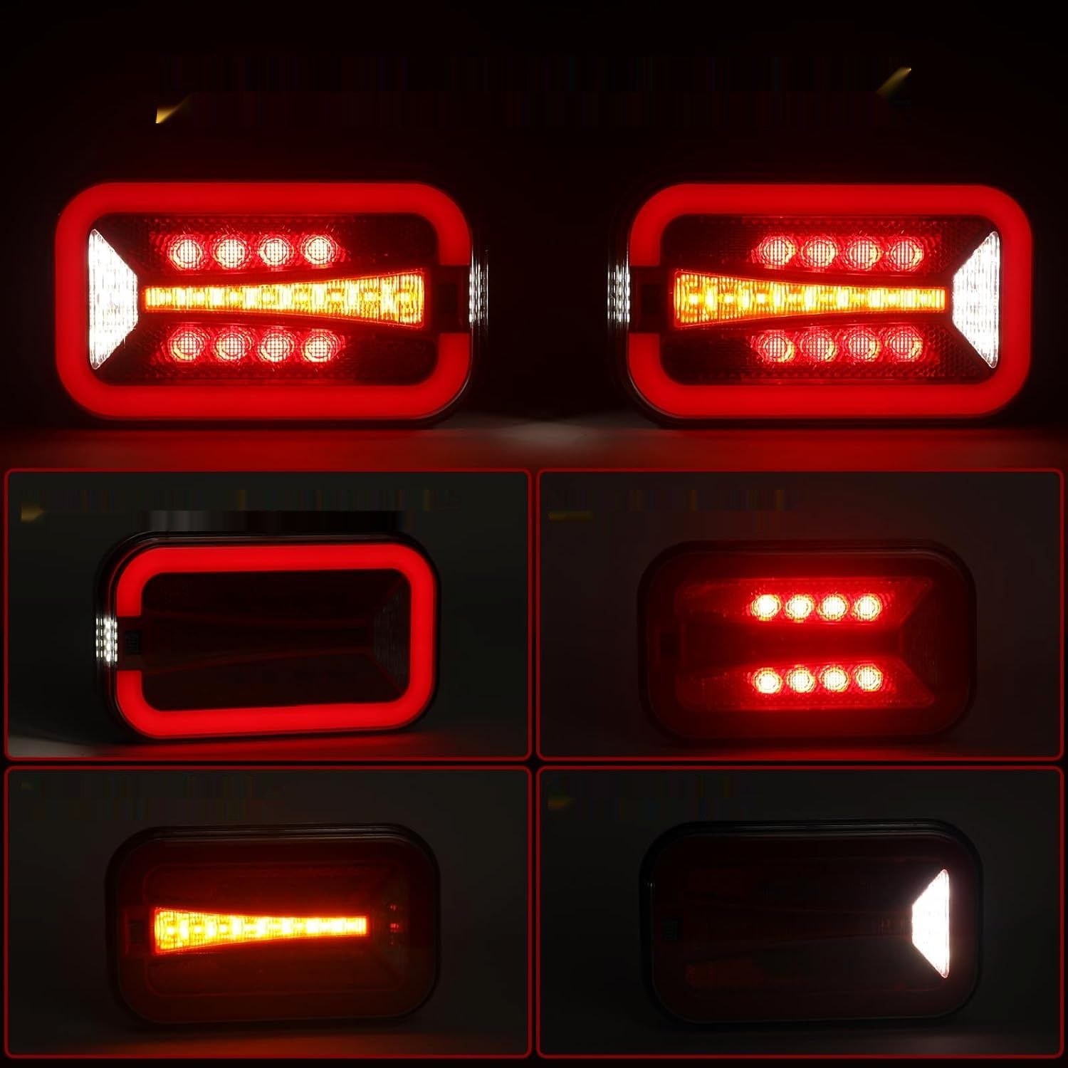 AOHEWEI Magnetyczny bezprzewodowy zestaw tylnych świateł LED do przyczepy