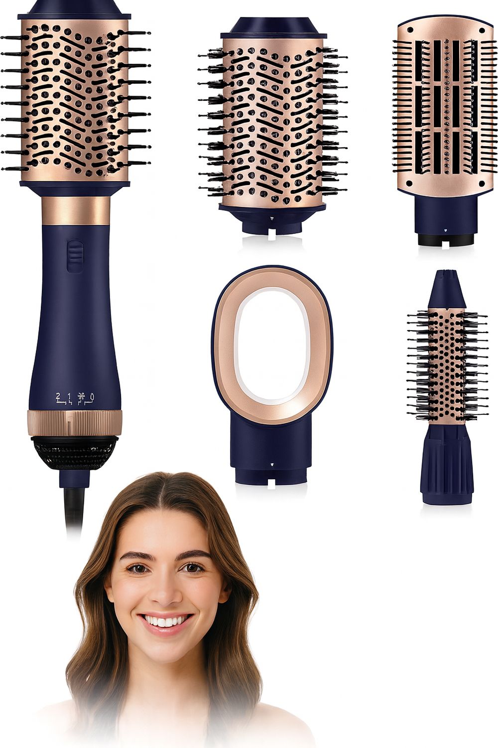 UKLISS 4 w 1 Stylizator do Włosów, Suszarka do Włosów z 4 Nasadkami