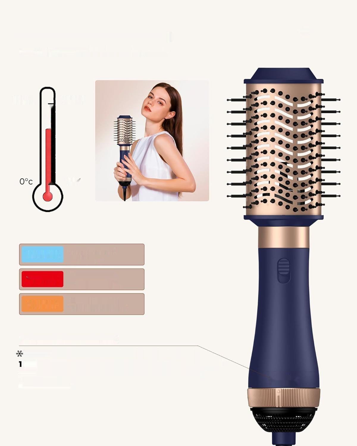 UKLISS 4 w 1 Stylizator do Włosów, Suszarka do Włosów z 4 Nasadkami