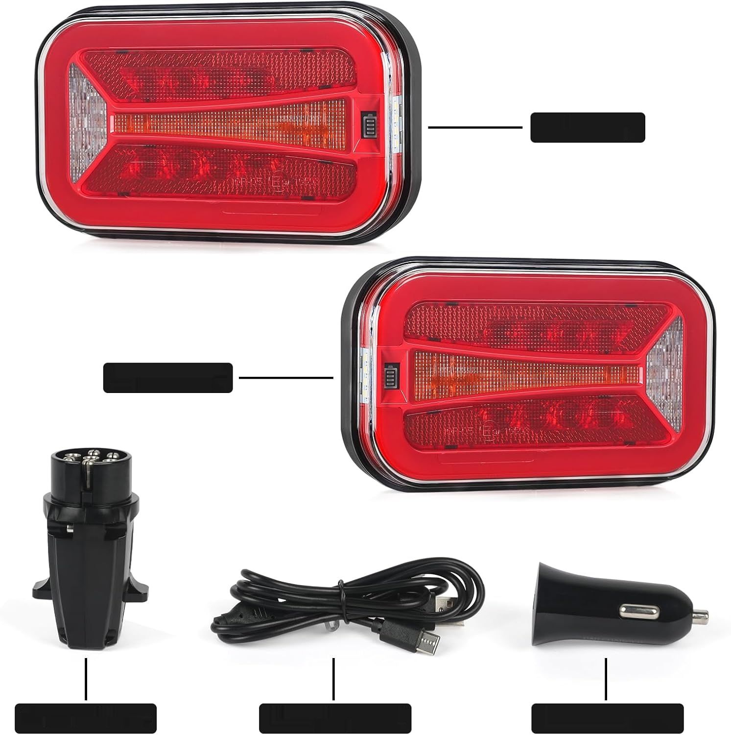 AOHEWEI Magnetyczny bezprzewodowy zestaw tylnych świateł LED do przyczepy