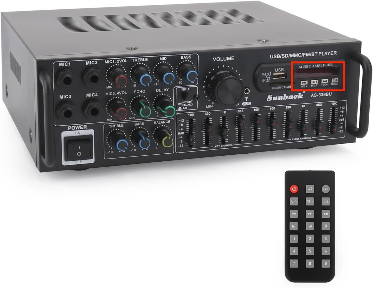 Areyourshop Wzmacniacz HiFi Stereo PA z Bluetooth 5.0 2000W