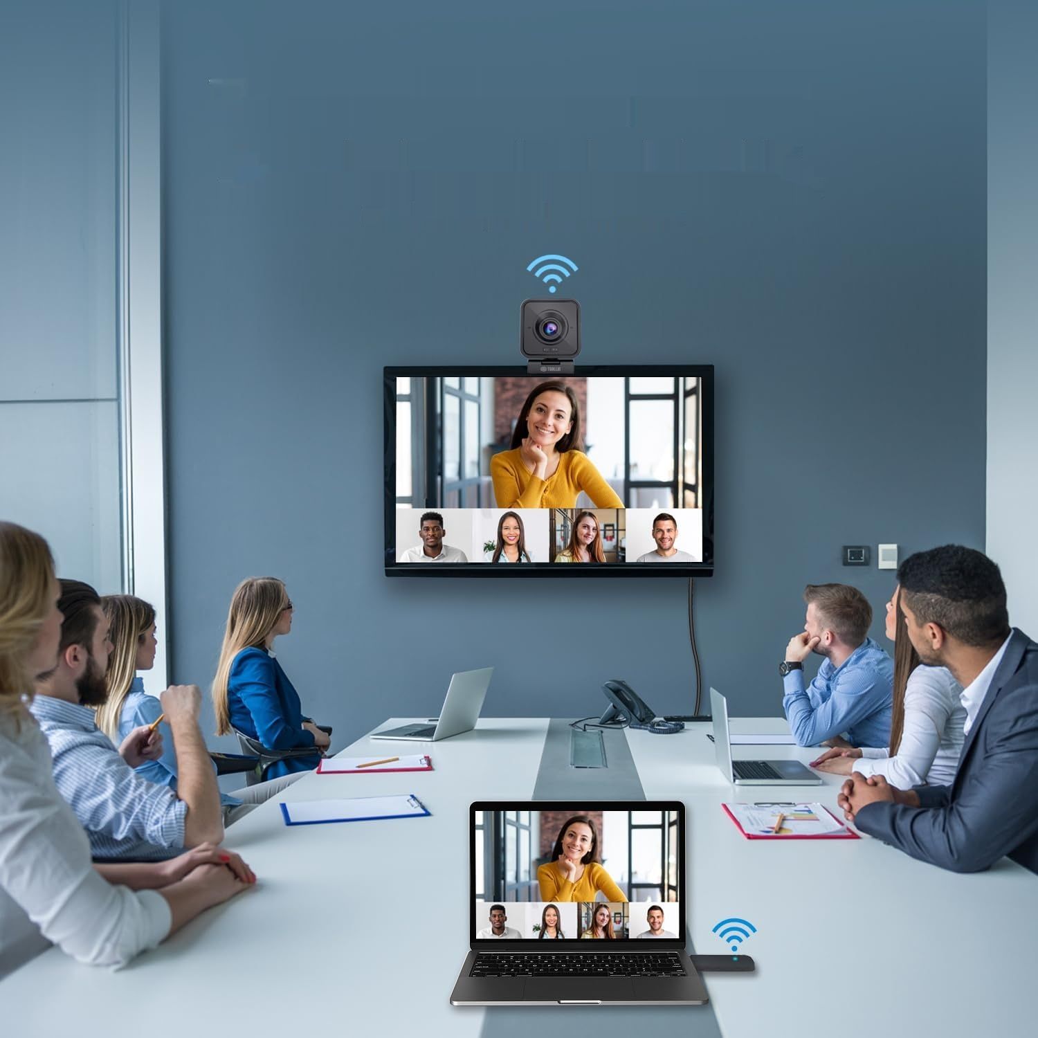 TOALLIN Bezprzewodowa Kamera Internetowa do PC, 1080P Full HD